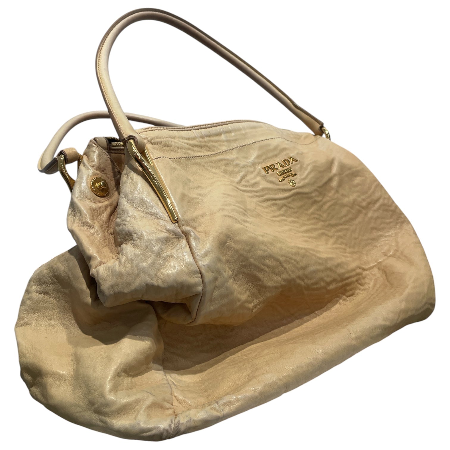 PRADA/Tote Bag/Leather/CRM/CALFSKIN HOBO GLD HRDWRE view 6