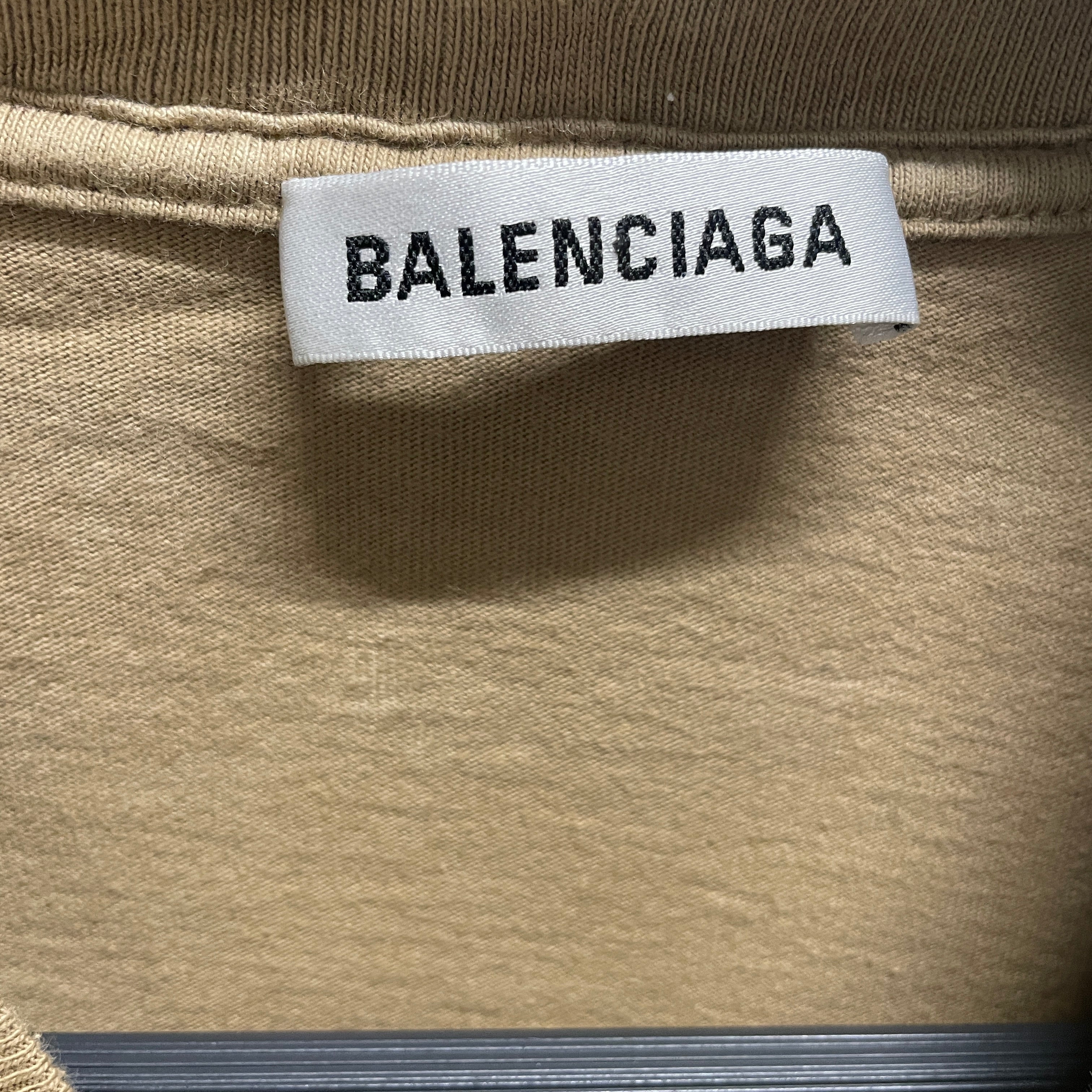 BALENCIAGA/T-Shirt/S/Cotton/CML/CROWN/ WHEAT/ view 3