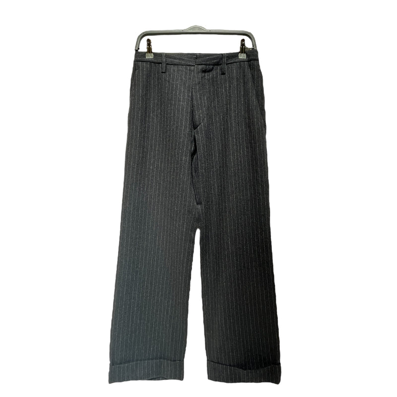 DIRK BIKKEMBERGS/Bootcut Pants/46/Wool/GRY/Stripe/PIN STRIPE WOOL SLACKS