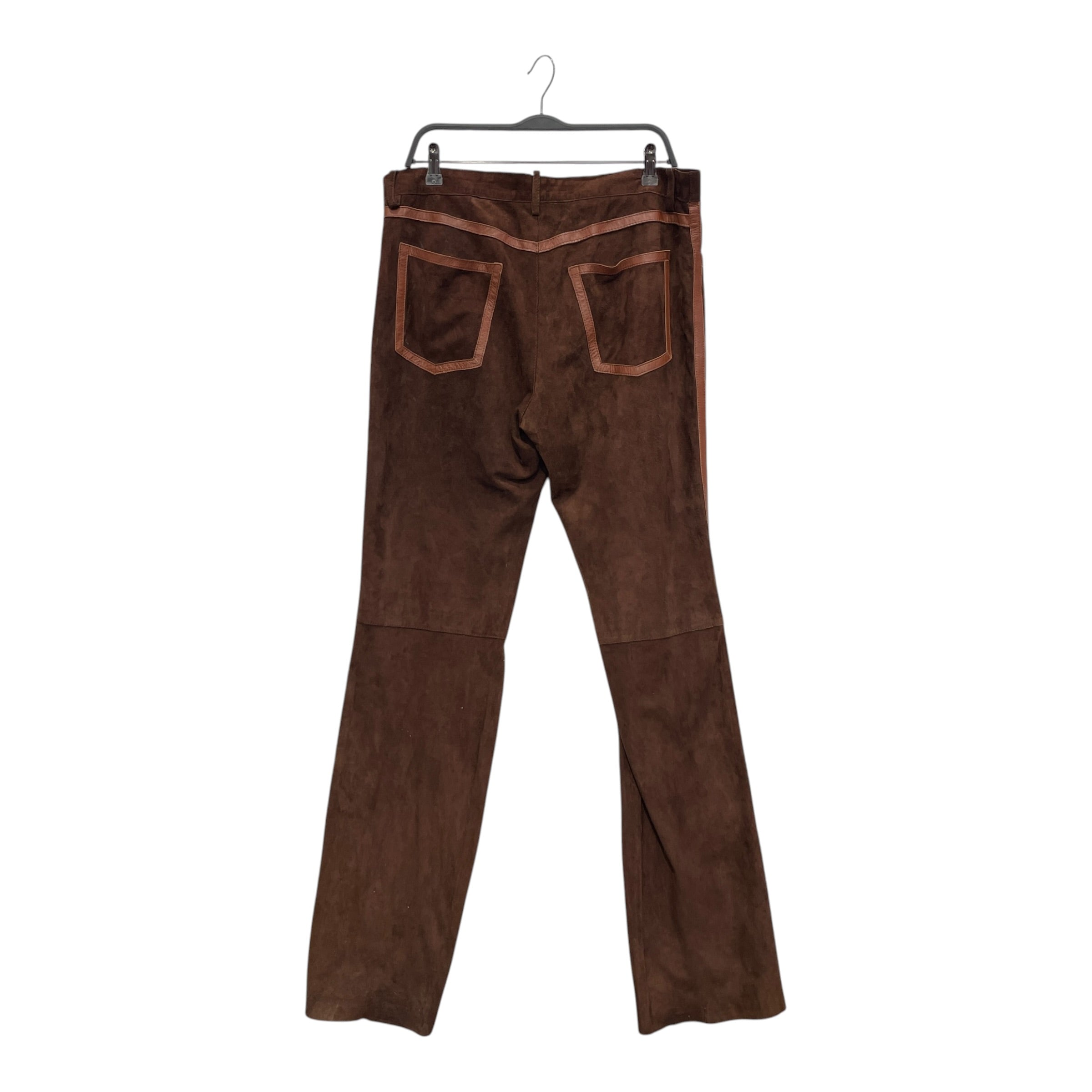 DOLCE&GABBANA/Pants/Suede/BRW/Stripe/BROWN LEATHER TRIM "STRIPE" view 2