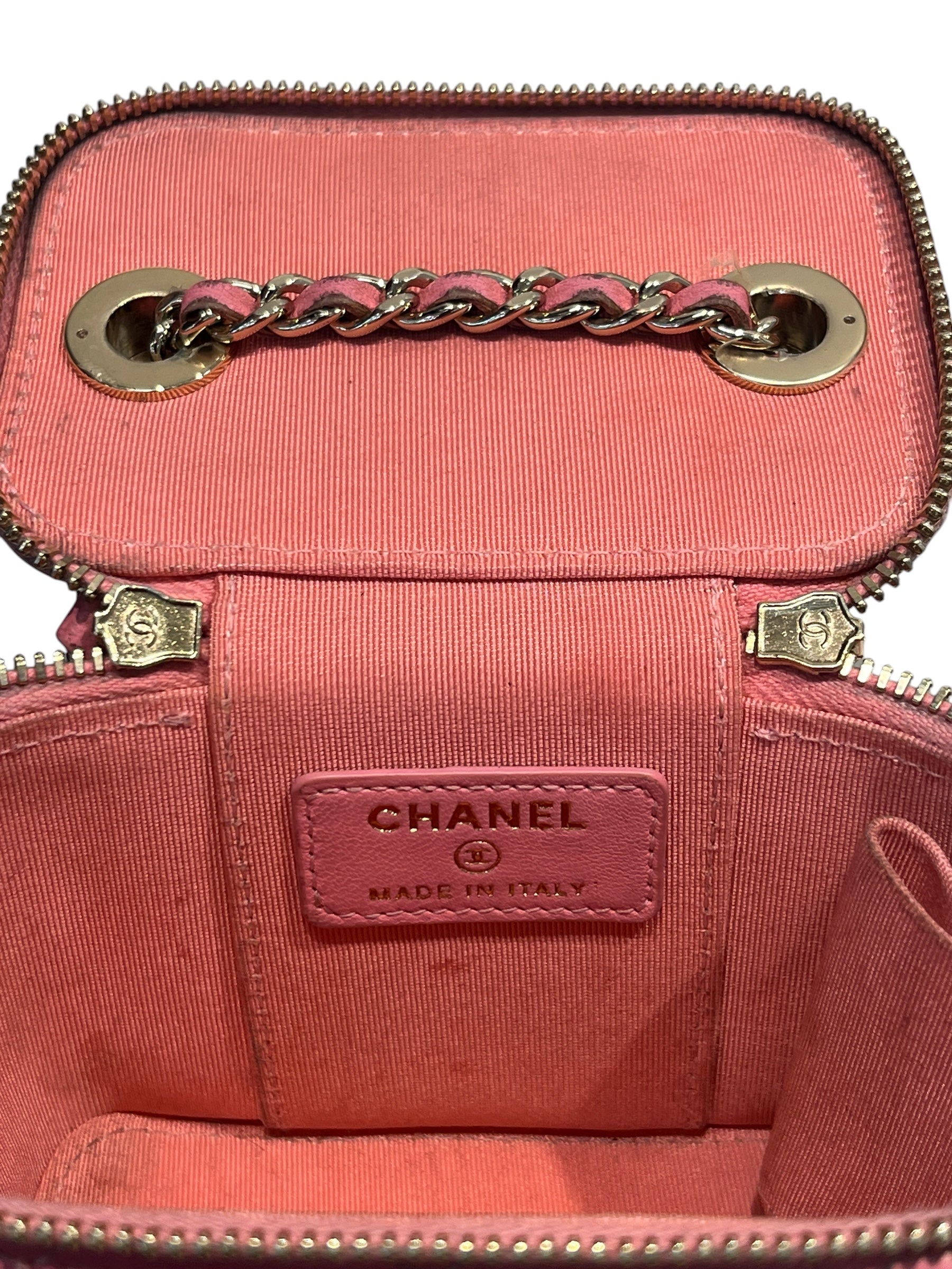 CHANEL/Cross Body Bag/Leather/PNK/QUILTED MINI VANITY CASE view 5