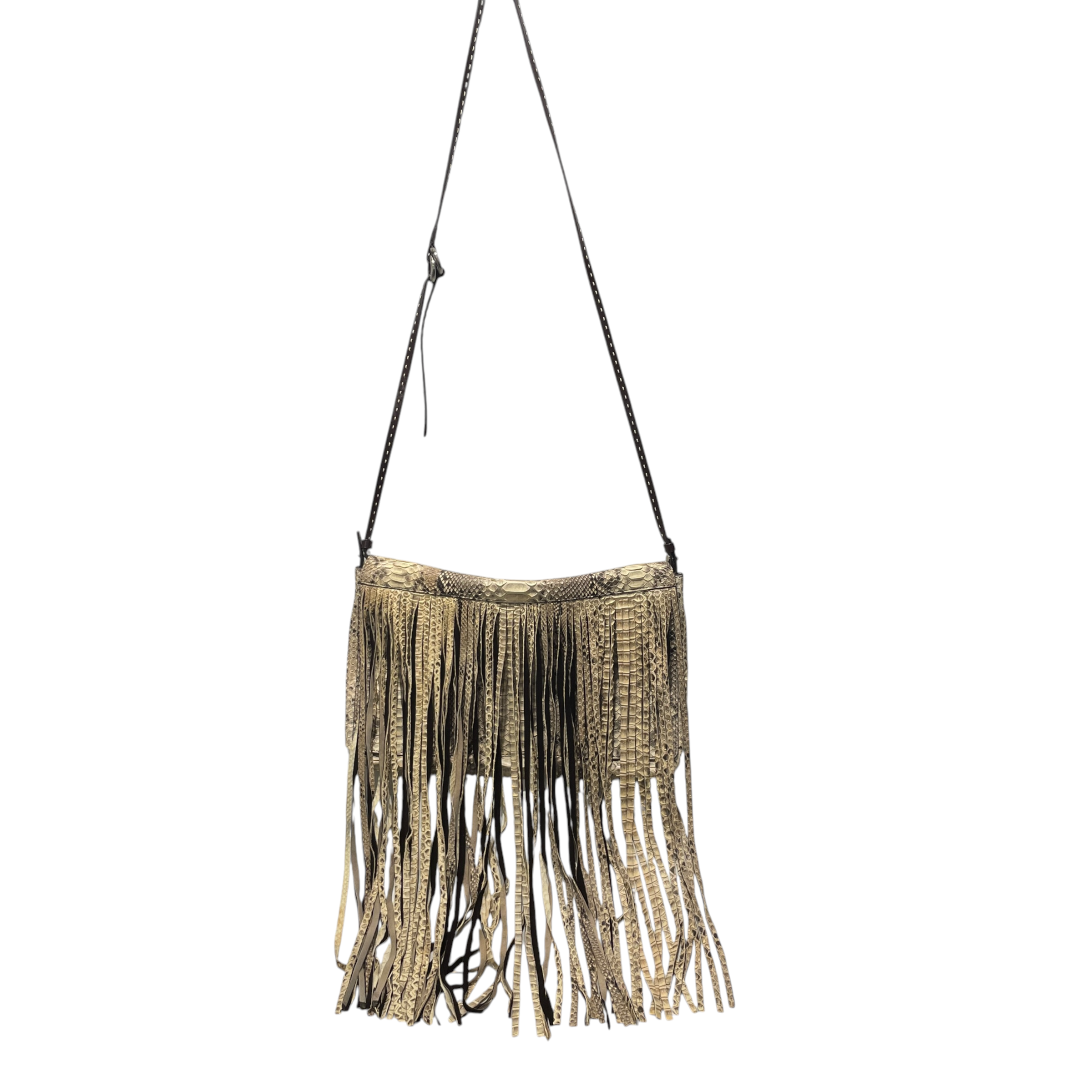MICHAEL KORS/Cross Body Bag/Animal Pattern/KHK/snake skin fringe view 1