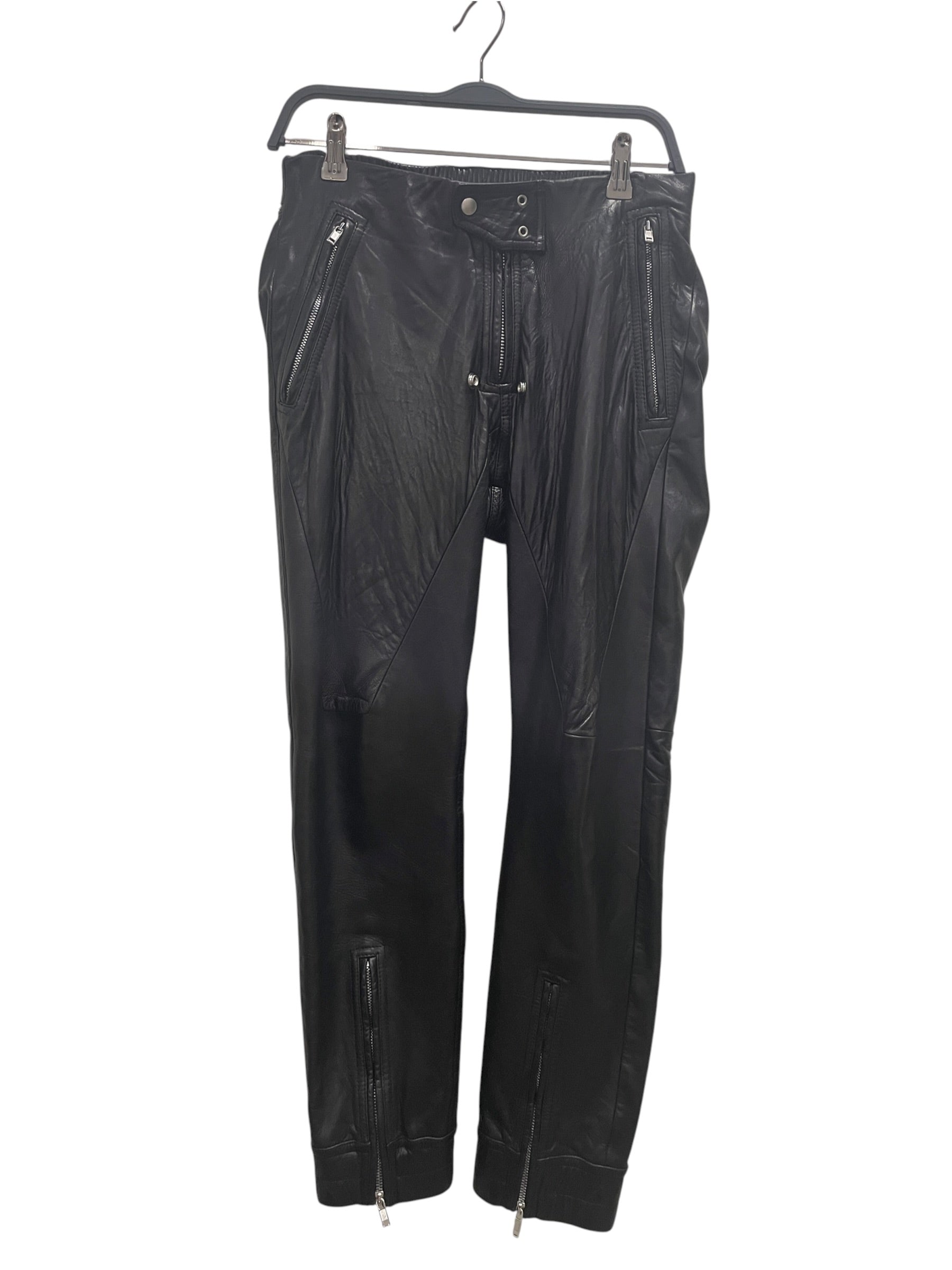 Rick Owens/Skinny Pants/46/Leather/BLK/LEATHER JOGGERS view 1