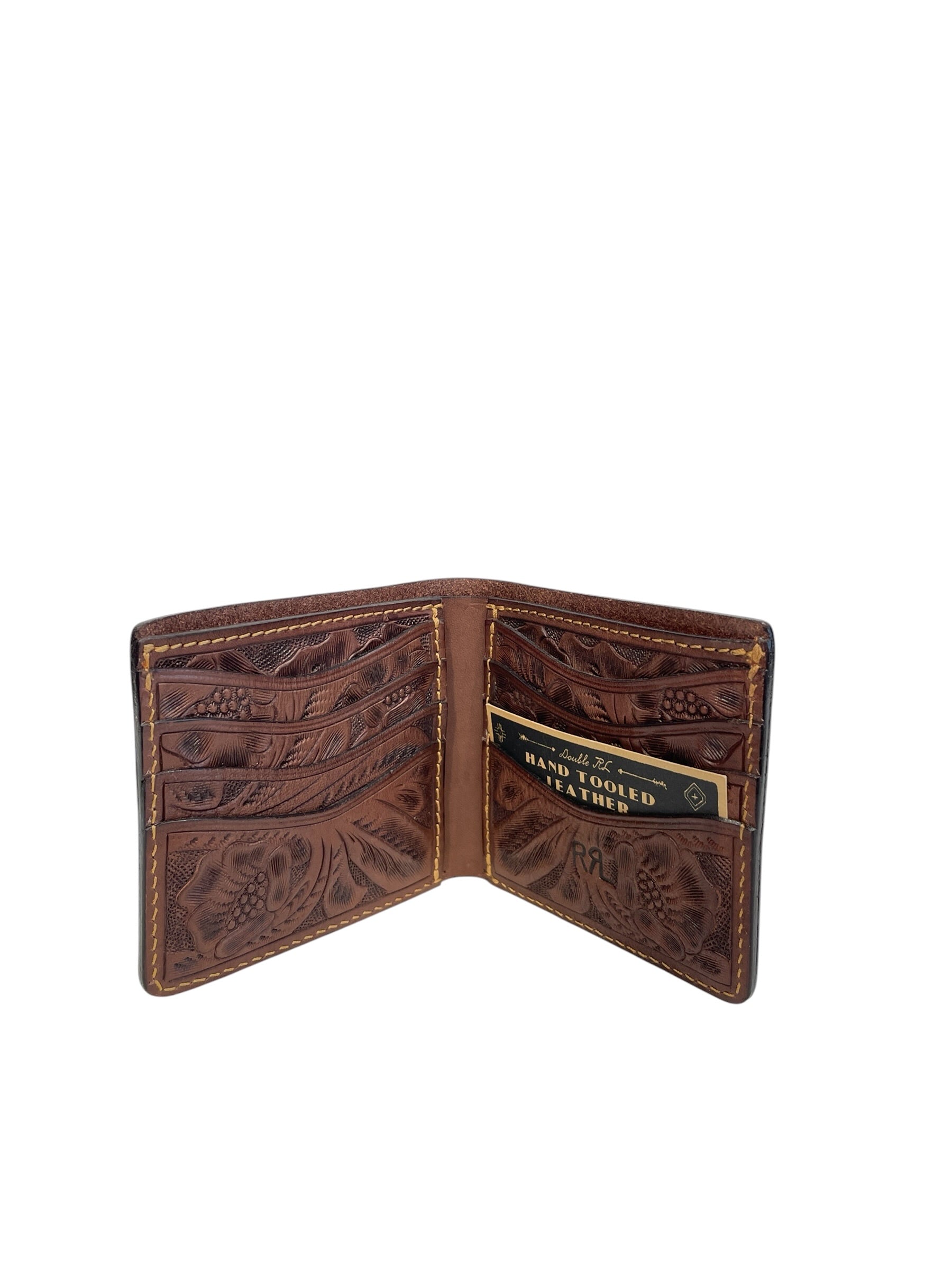 RALPH LAUREN/Bifold Wallet/All Over Print/Leather/BRW/M's/HAND TOOLED BILLFOLD view 3