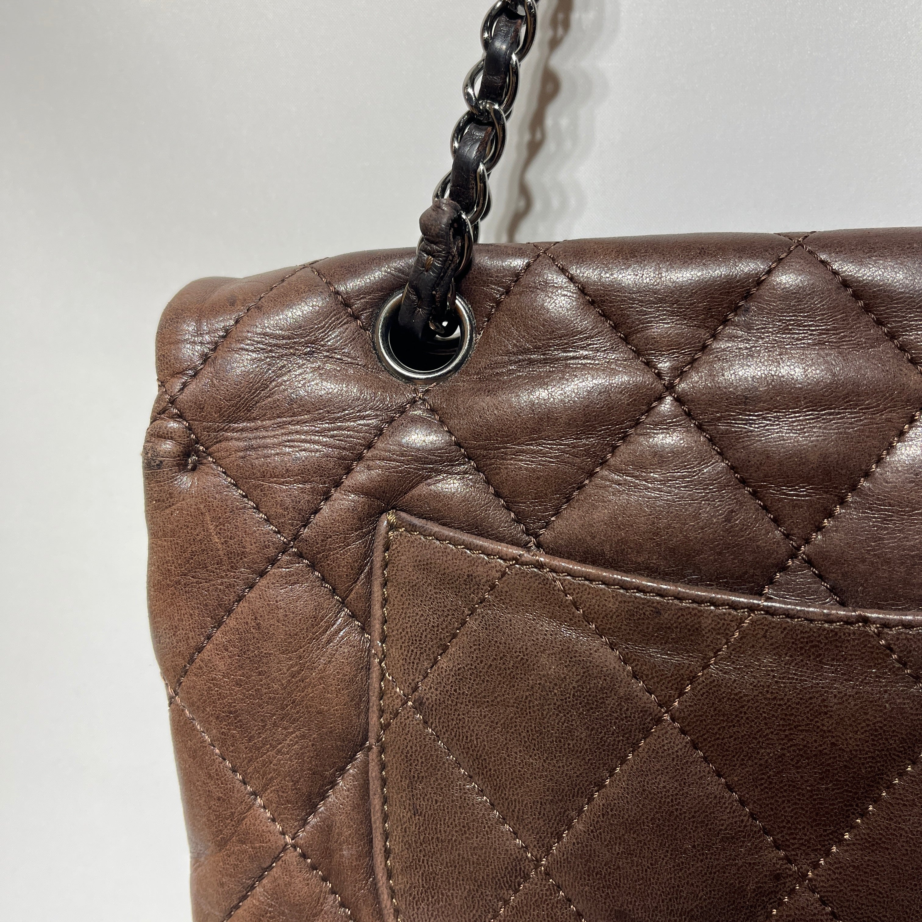 CHANEL/Hand Bag/Leather/BRW/Maxi 3 Accordian Flap view 9
