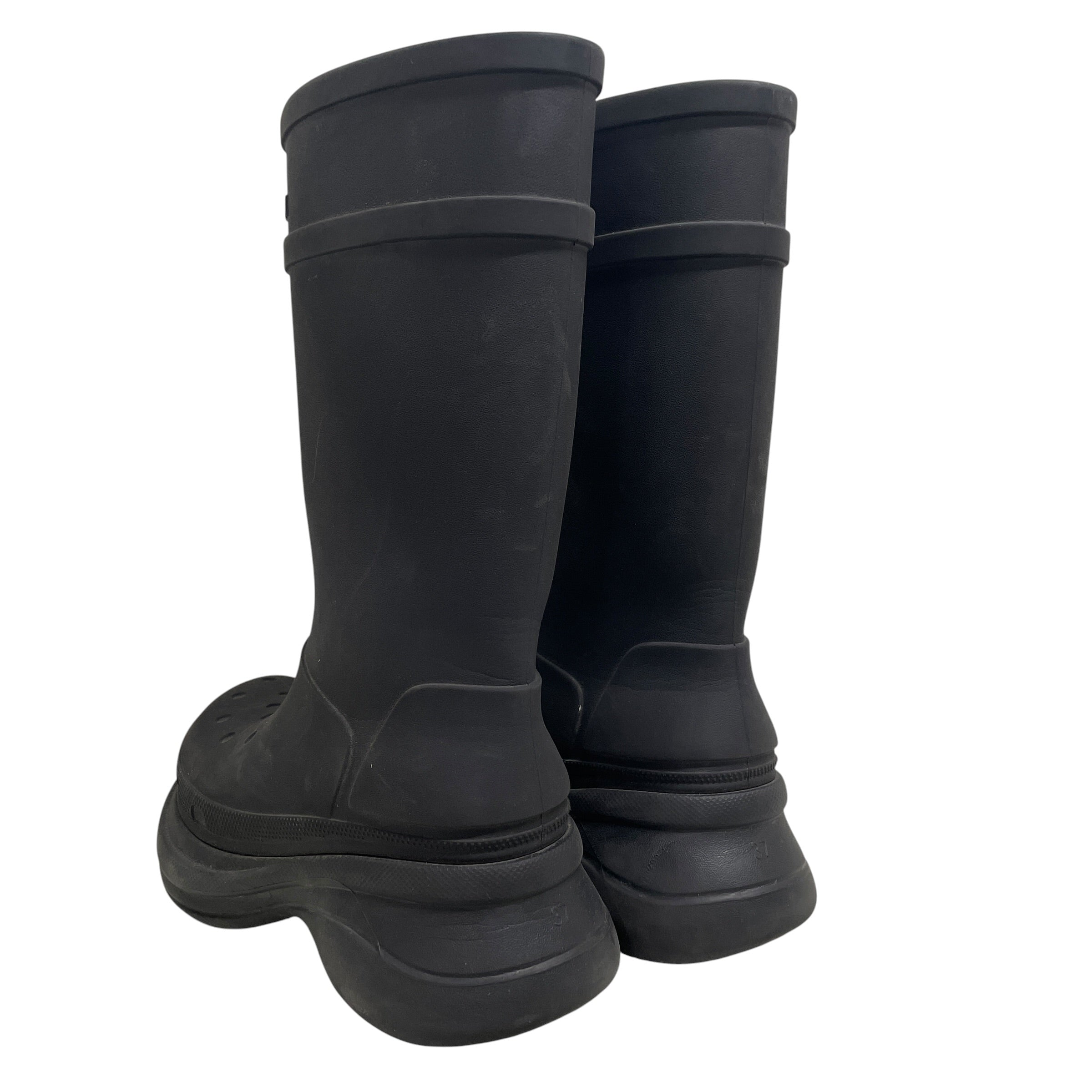 BALENCIAGA/Rain Boots/US 7/BLK/CROC BOOTS view 2
