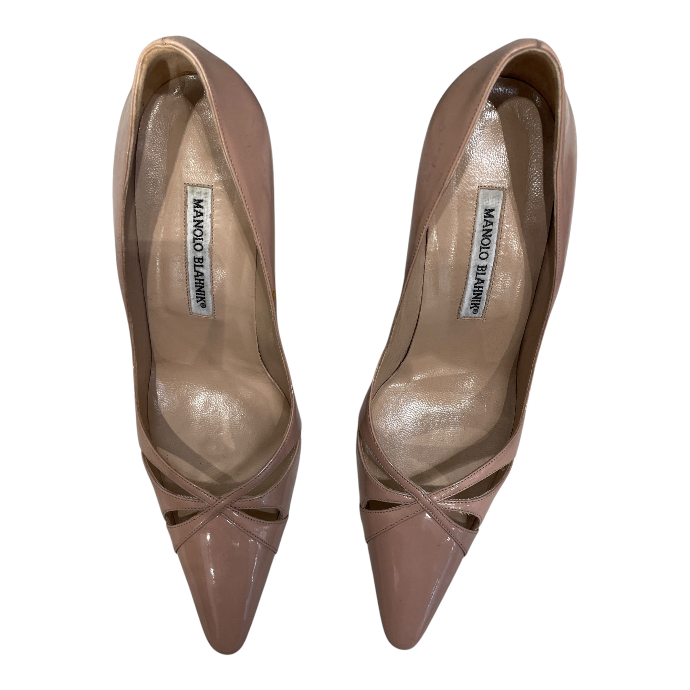 MANOLO BLAHNIK/Heels/EU 38/Leather/CRM/MB BEG BLUSH PUMPS CUT OUT TOE view 3