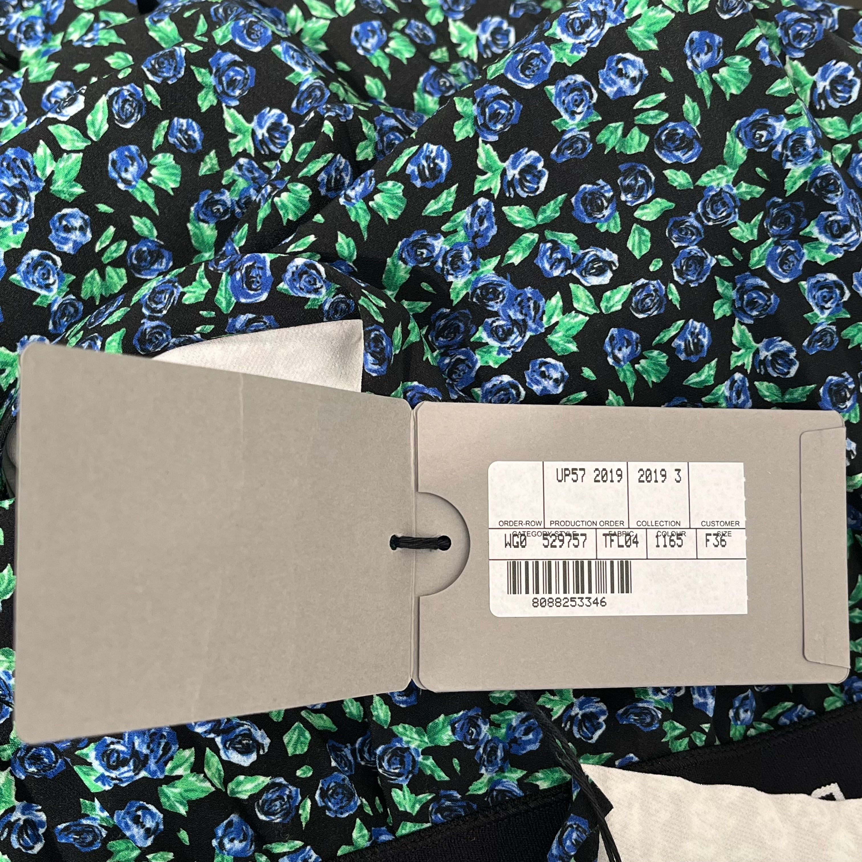 BALENCIAGA/Skirt/36/Floral Pattern/Polyester/BLK/FLORAL PLEATED SKIRT BNWT view 7