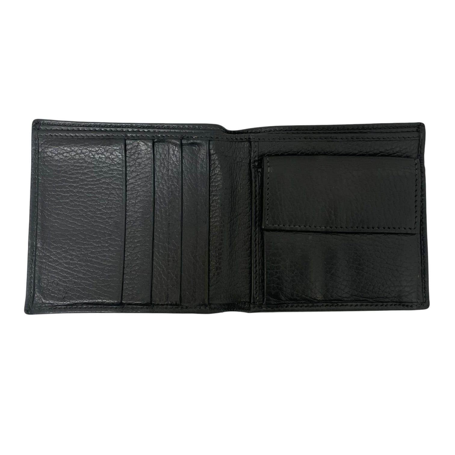 GUCCI/Bifold Wallet/Monogram/Cotton/BLK/foldover canvas leather trim view 4