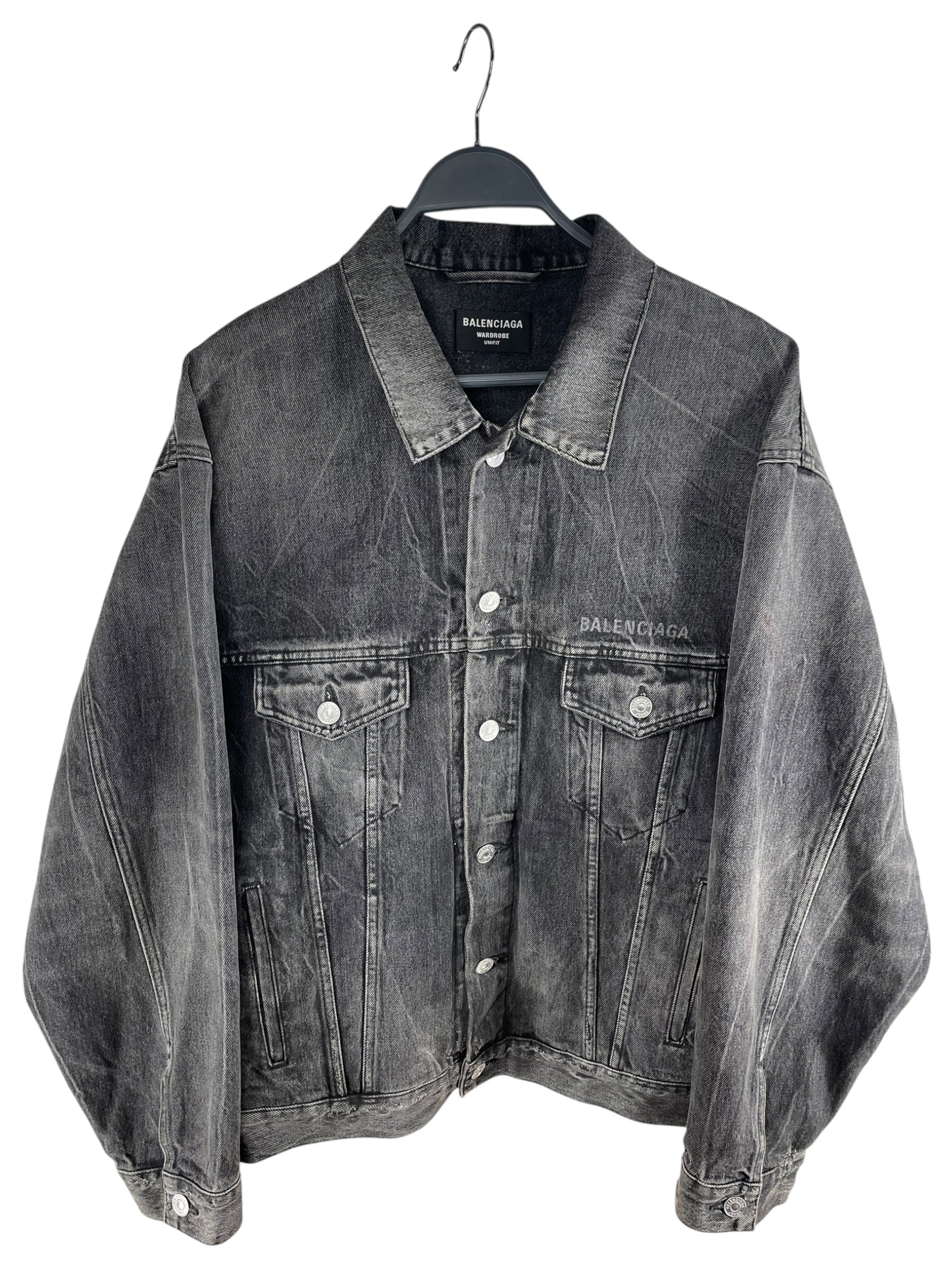 BALENCIAGA/Denim Jkt/S/Denim/GRY/Graphic/MELTING SMILEY FACE SS21 view 1