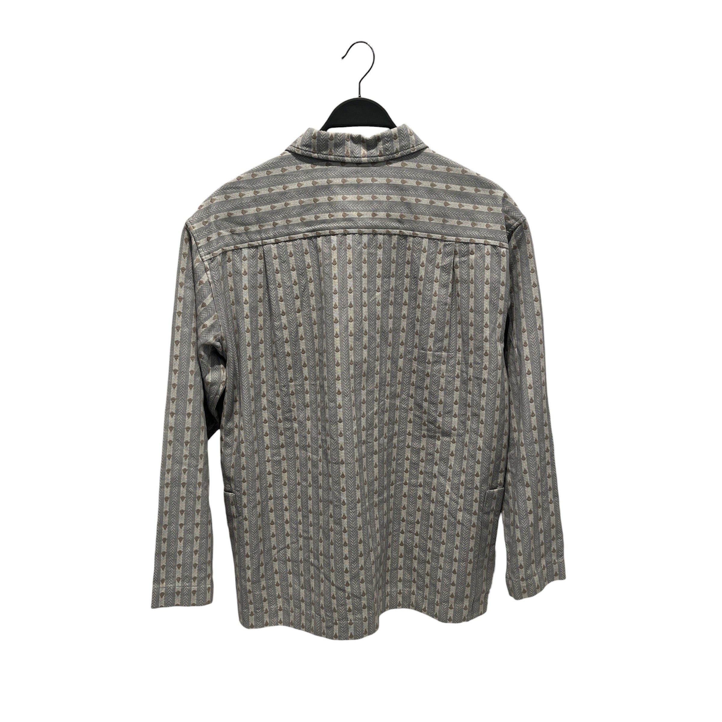 snow peak/LS Shirt/M/Cotton/GRY/All Over Print/stripe pattern view 2