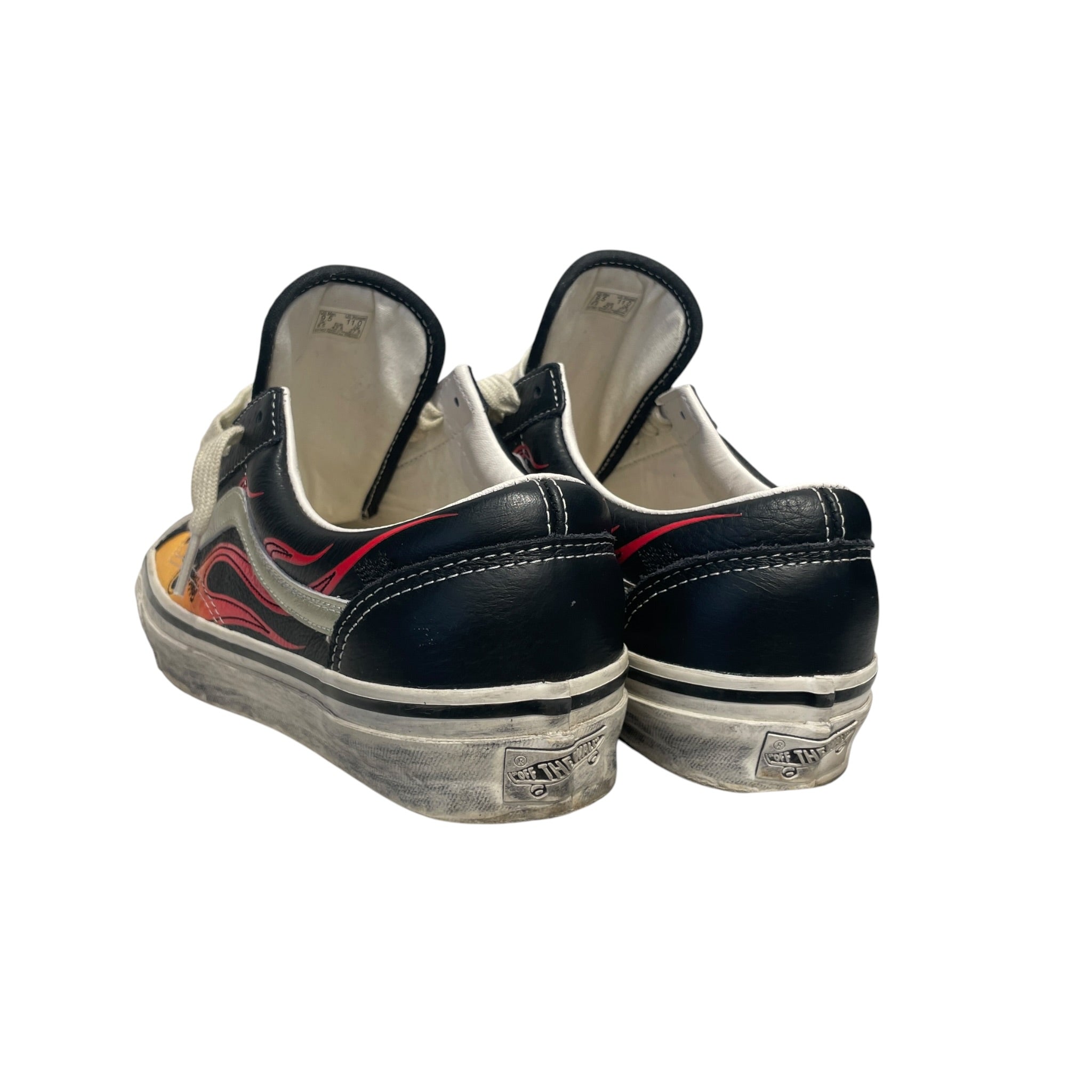 VANS/Low-Sneakers/US 9.5/Leather/BLK/lx old skool flames view 2