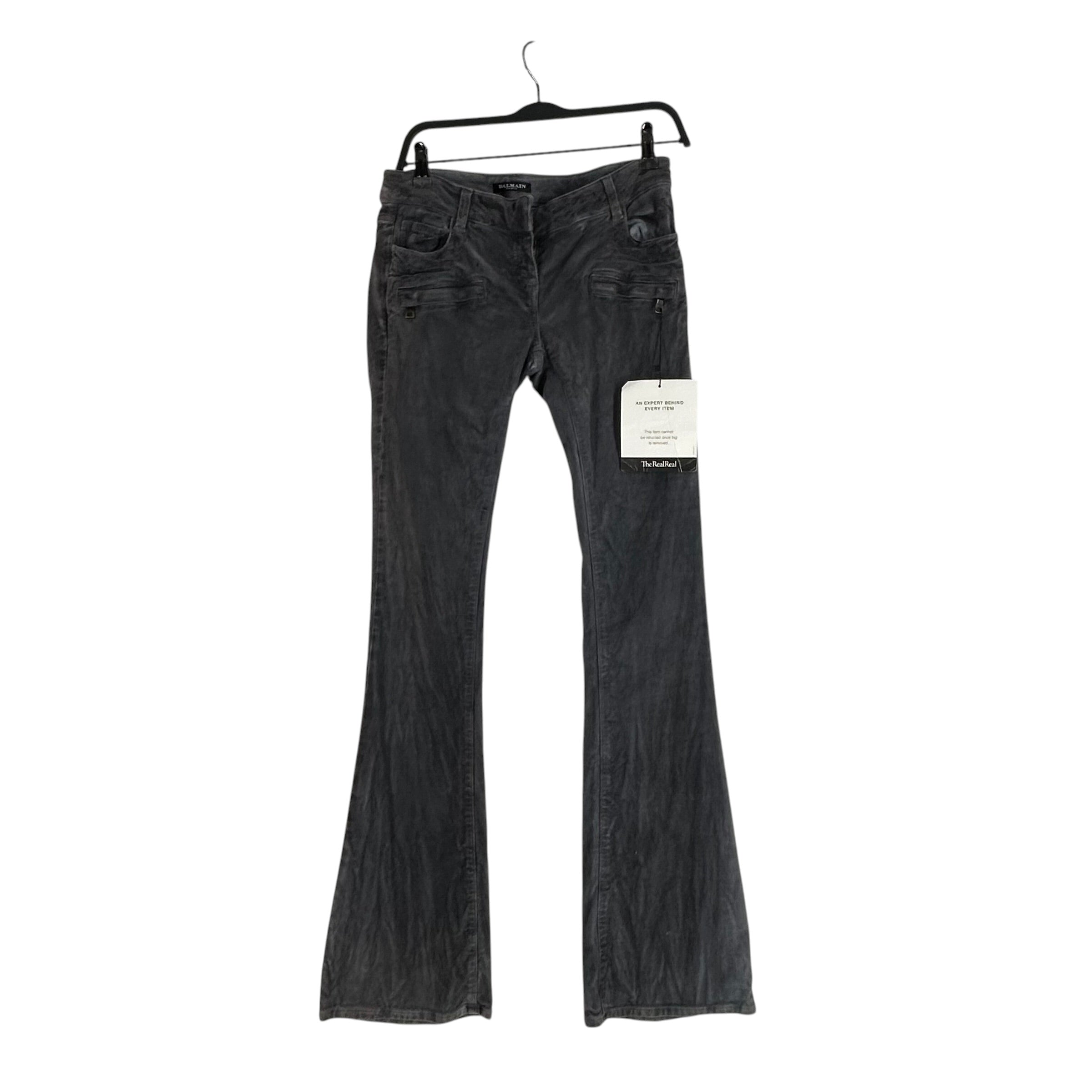 BALMAIN/Bootcut Pants/42/Cotton/IDG/OILWASH view 1