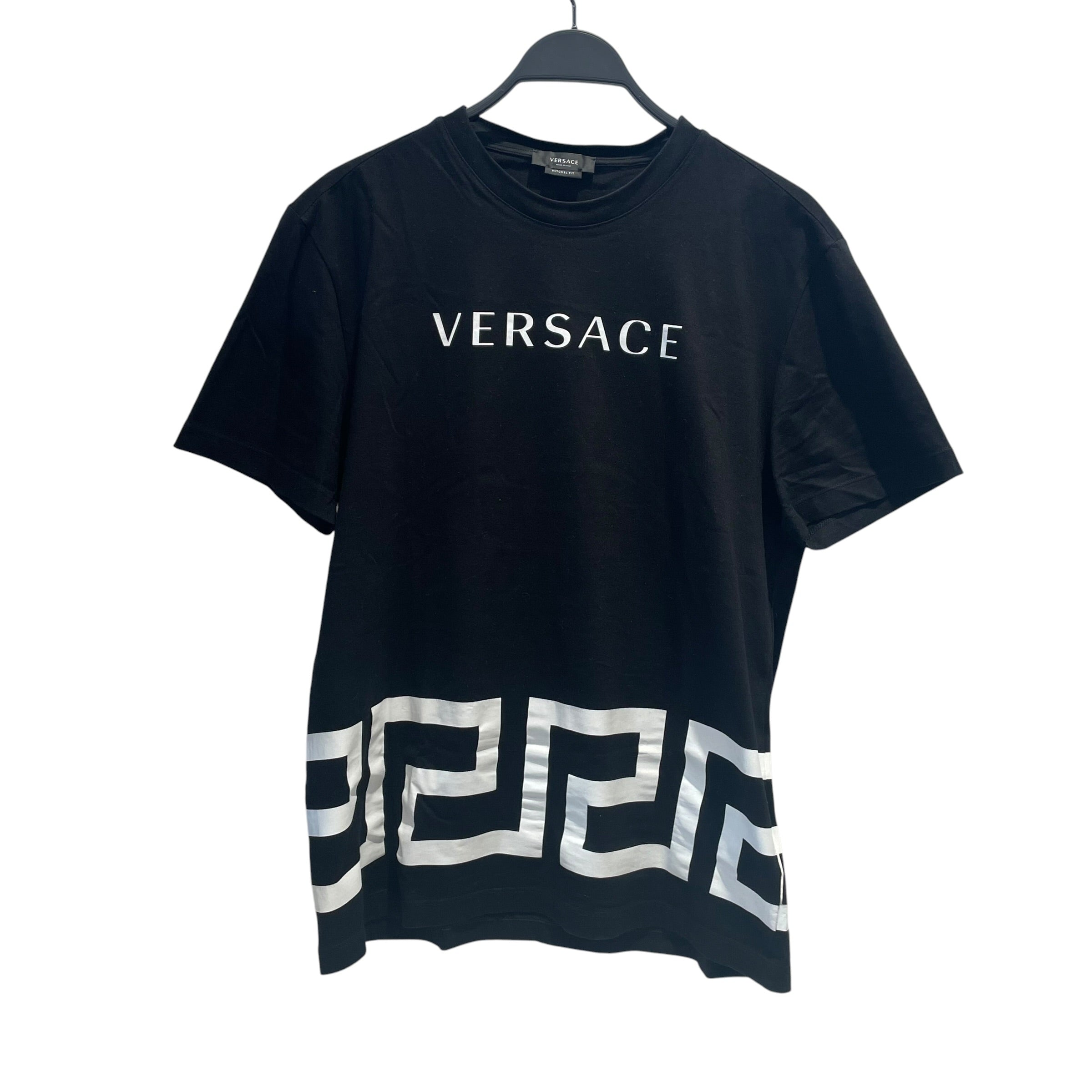 VERSACE/T-Shirt/M/Cotton/BLK/WHITE MULTI LOGO TEE view 1