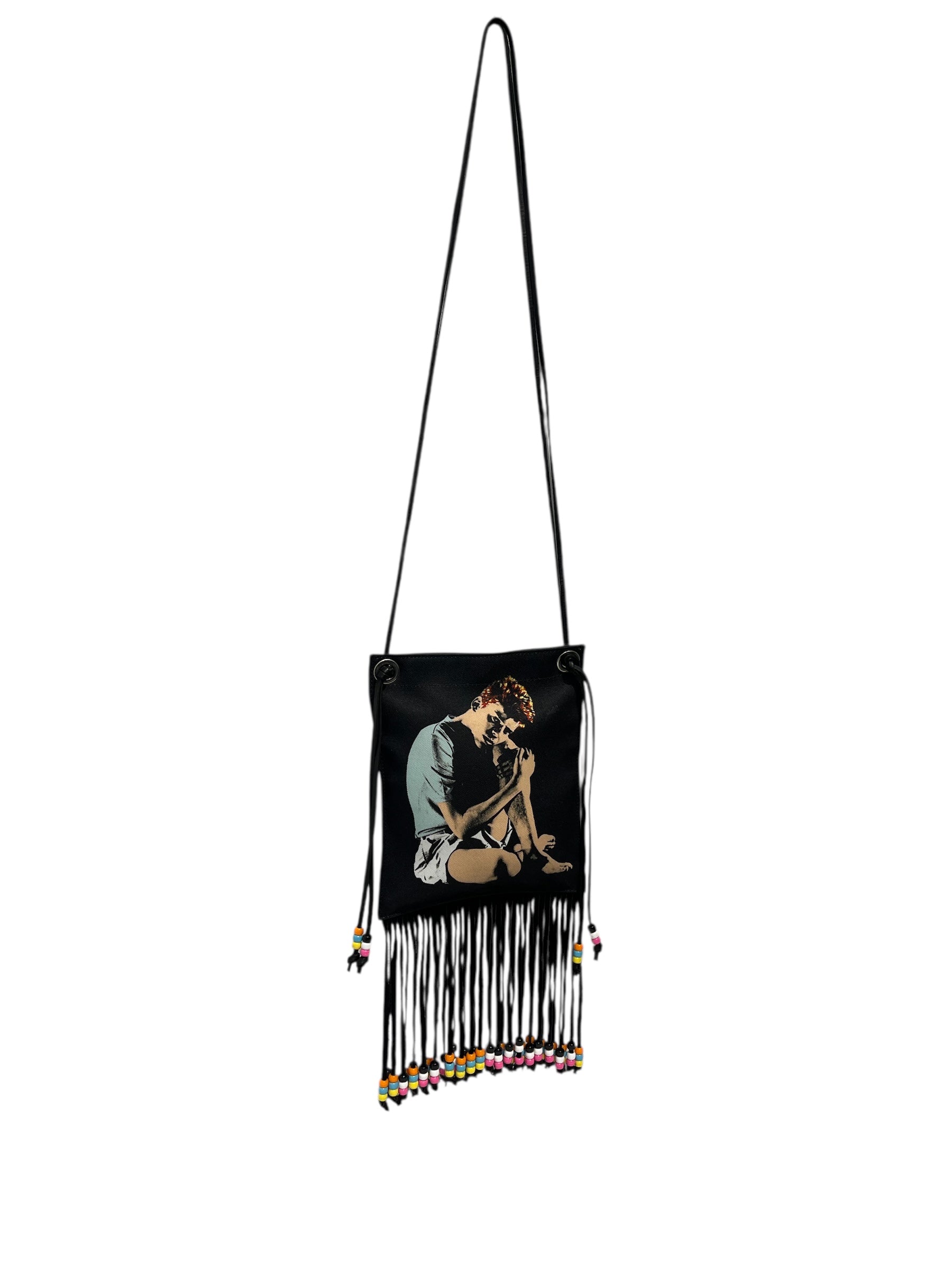 JW ANDERSON(J.W.ANDERSON)/Cross Body Bag/FREE/Graphic/Cotton/BLK/BEADED FRINGE DRAWSTRING view 2