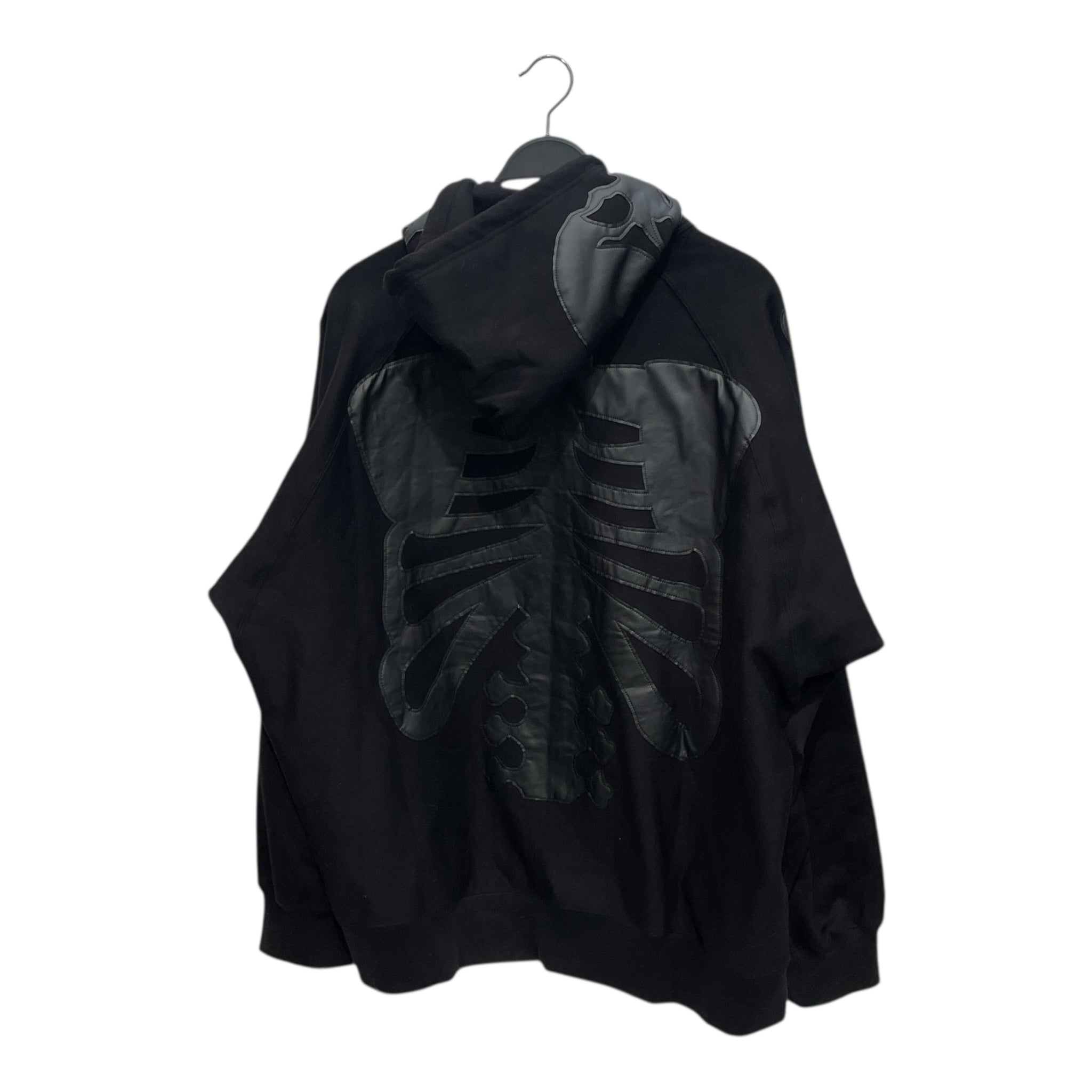 TAKAHIROMIYASHITA TheSoloist./Hoodie/46/Cotton/BLK/BONE APPLIQUE ZIP UP HOODIE view 2