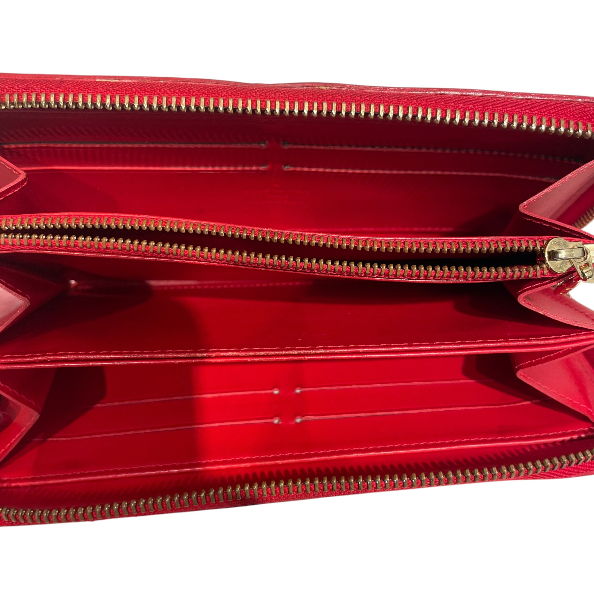 LOUIS VUITTON/Long Wallet/Leather/RED/L's/Vernis Long Zippy view 6