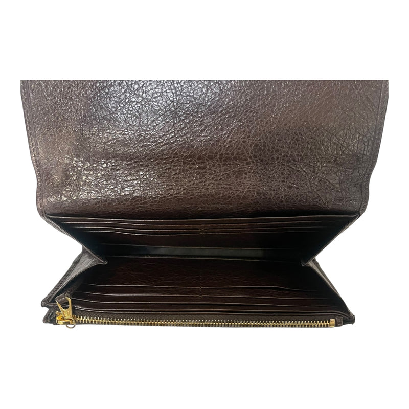 BALENCIAGA/Long Wallet/Lambskin/BRW/Gold Hardware