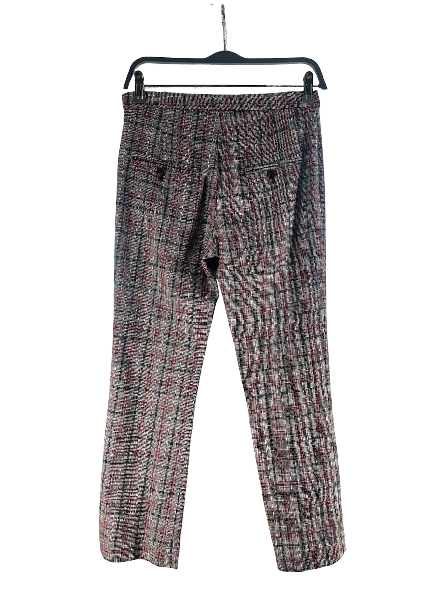 ISABEL MARANT/Skinny Pants/38/Plaid/Cotton/MLT/Chino/19APA1434-19A011I view 2