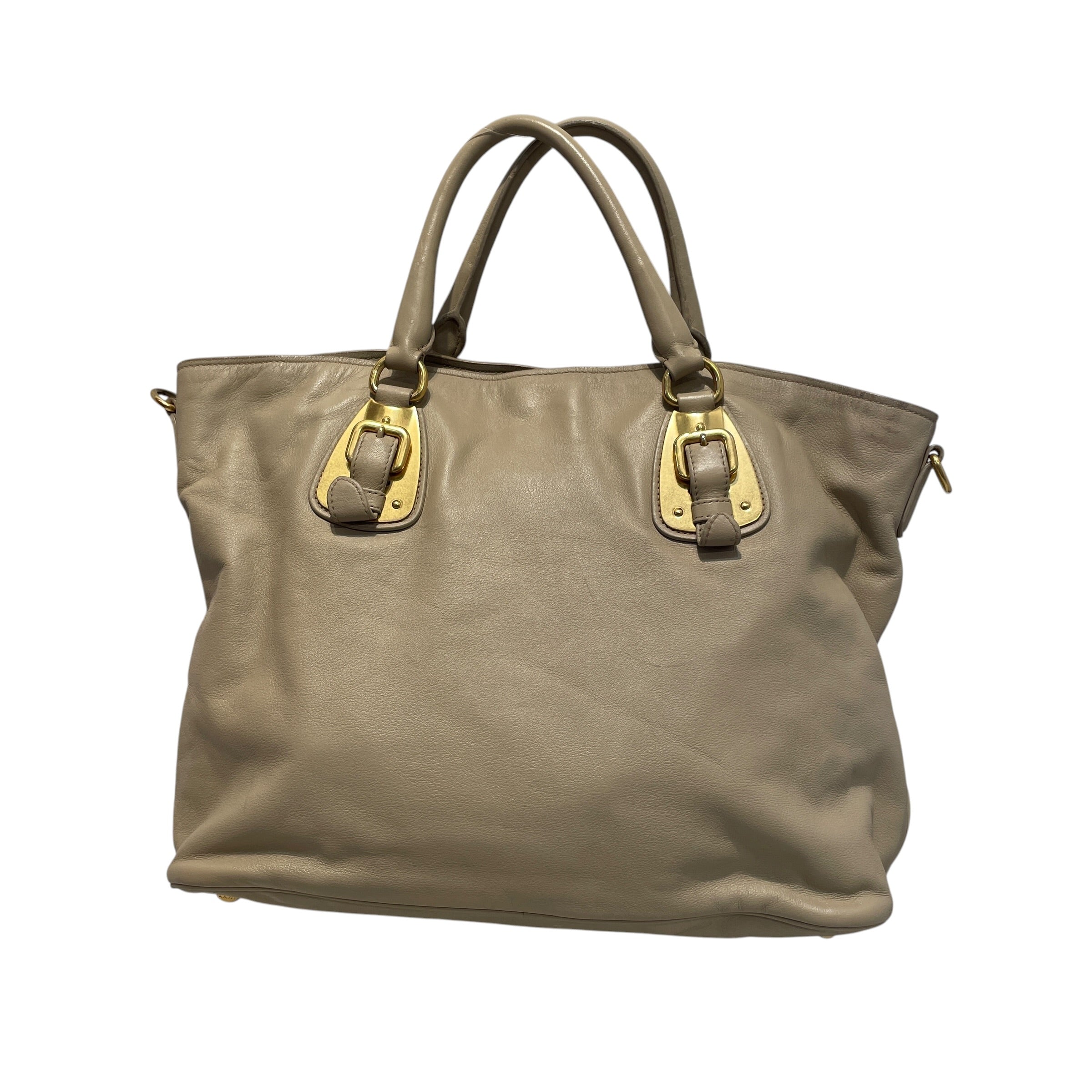 PRADA/Hand Bag/Leather/CRM/Pomice Vitello Daino Calfskin view 2