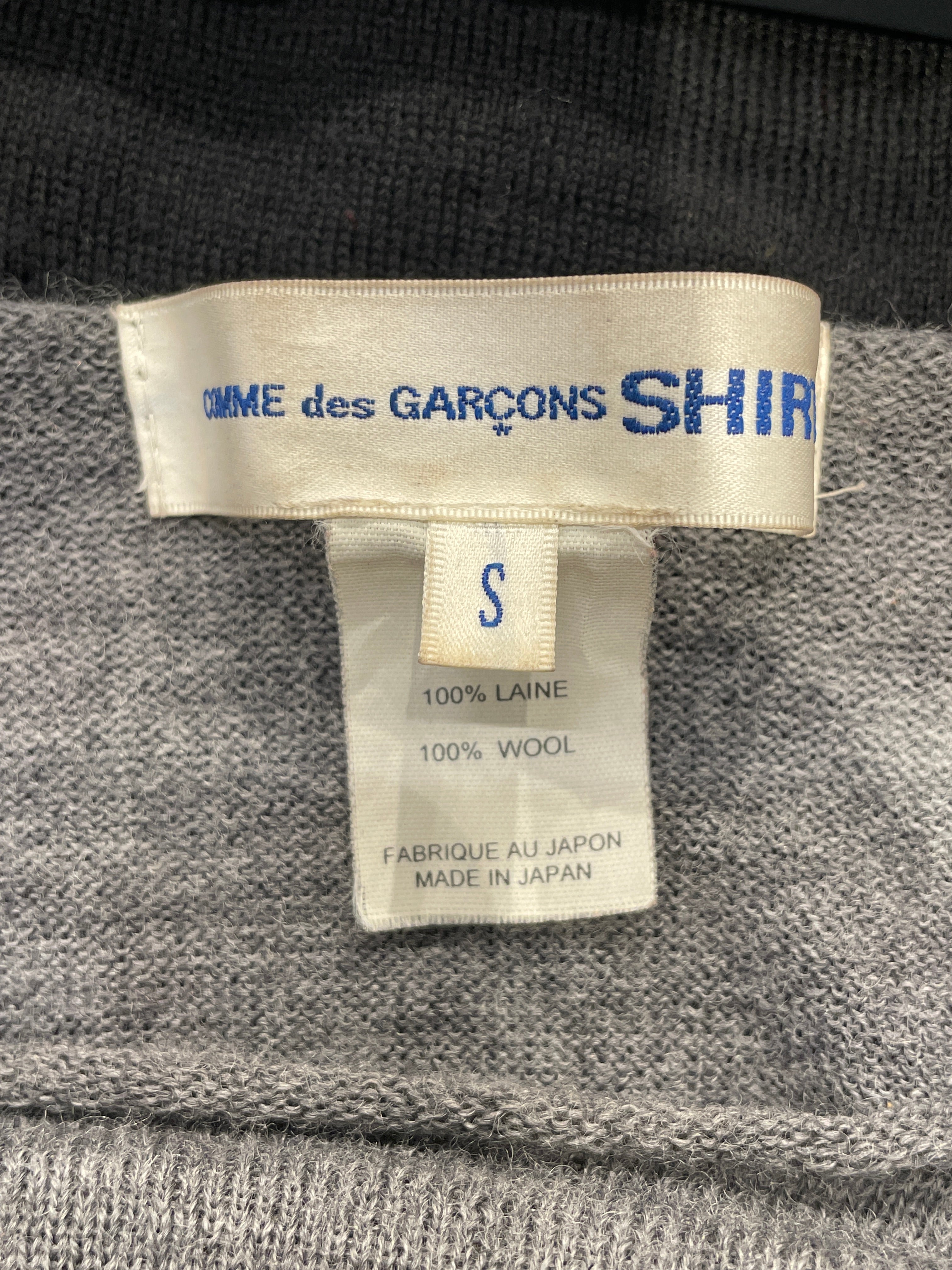 COMME des GARCONS SHIRT/Sweater/S/Wool/GRY/CUT-OUT SIDE view 3