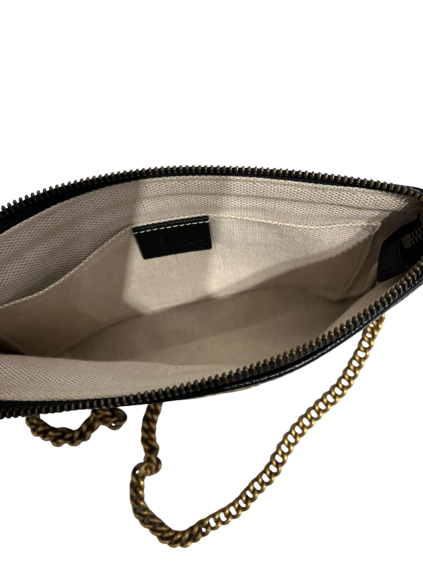 GUCCI/Cross Body Bag/Leather/BLK/Marmont view 3