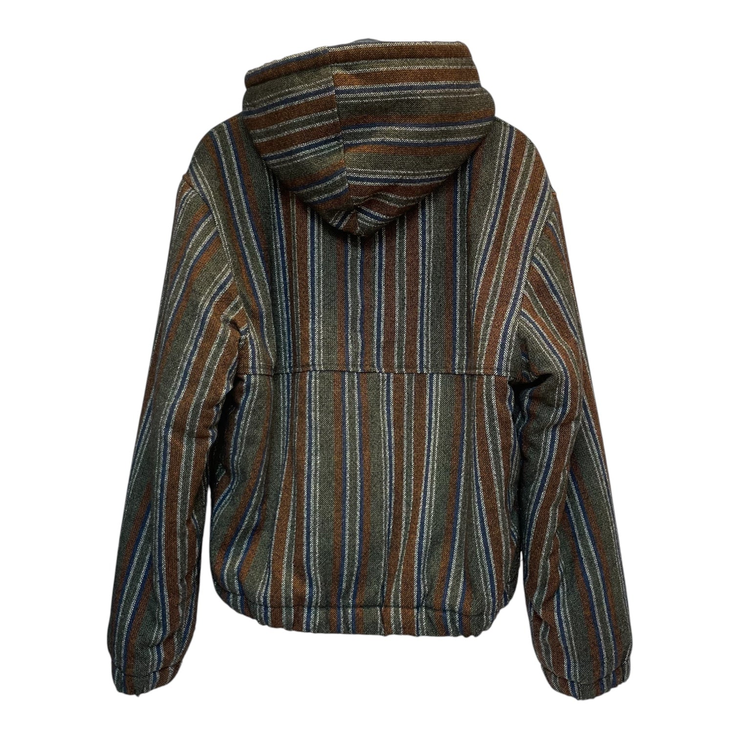 STUSSY/Jacket/L/Polyester/BRW/Stripe/hood w fuzzy liner view 2
