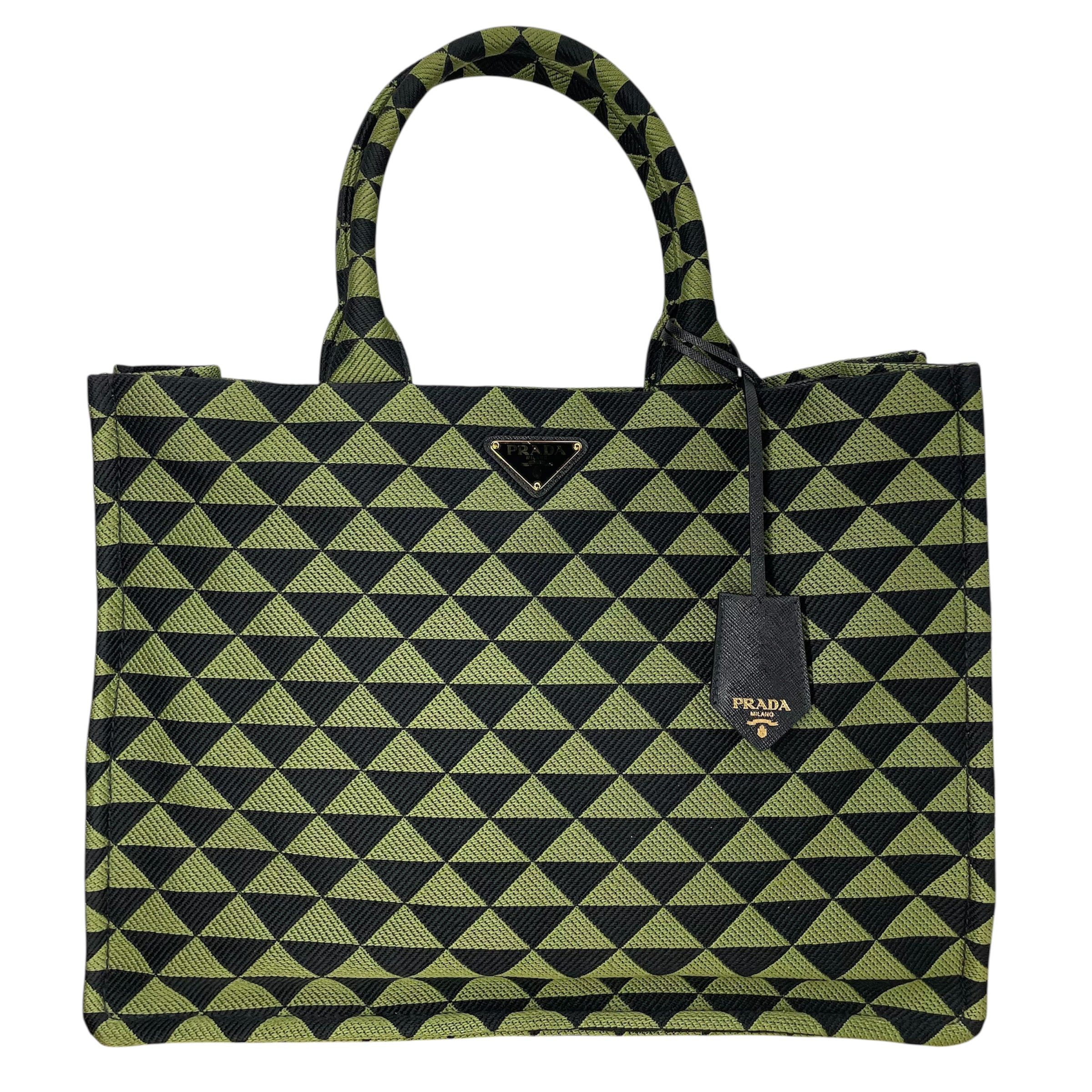 PRADA/Tote Bag/All Over Print/Cotton/GRN/SYMBOLE LARGE SHOPPER TOTE view 1