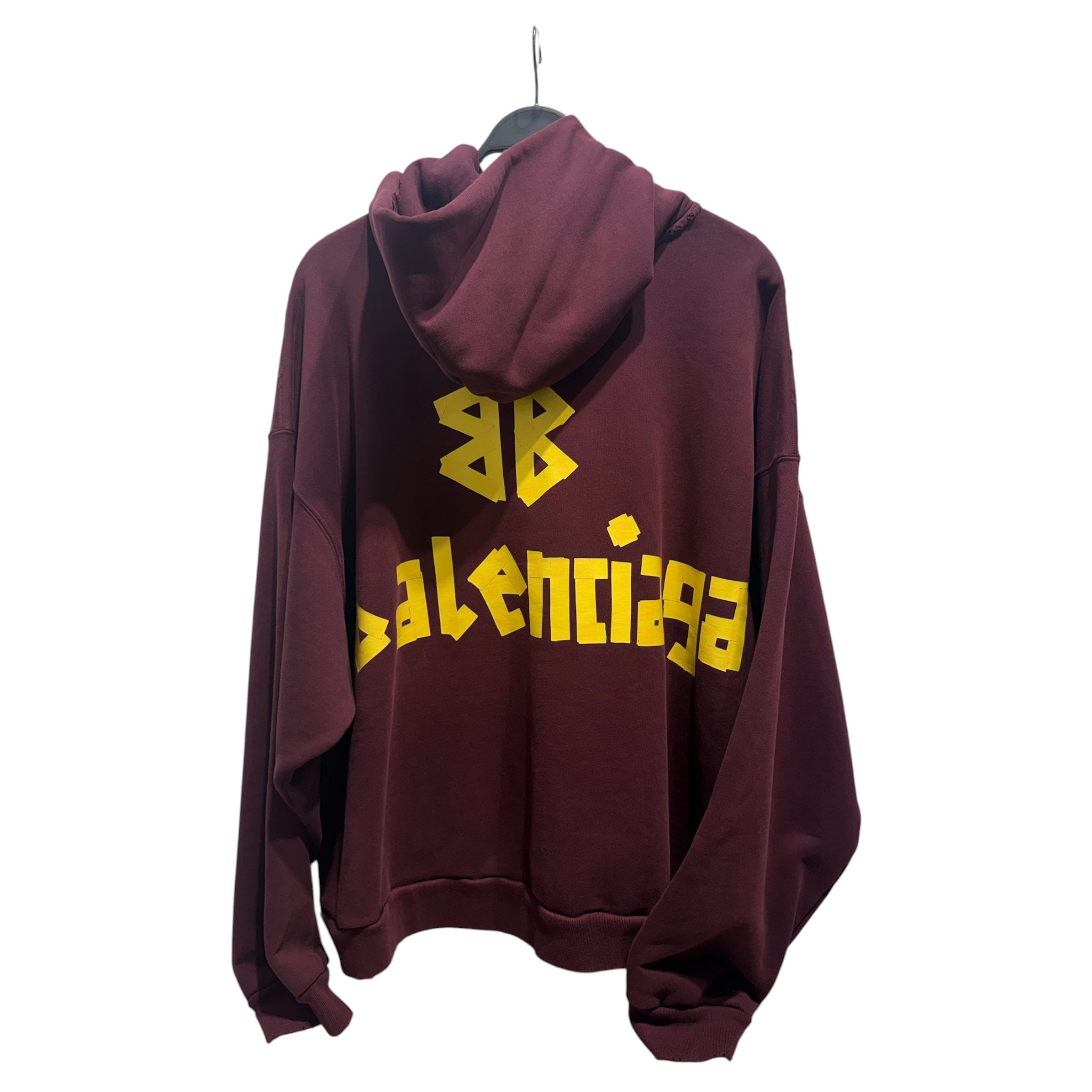 BALENCIAGA/Hoodie/XL/All Over Print/Cotton/BRD/YELLOW TAPE HOODIE view 2
