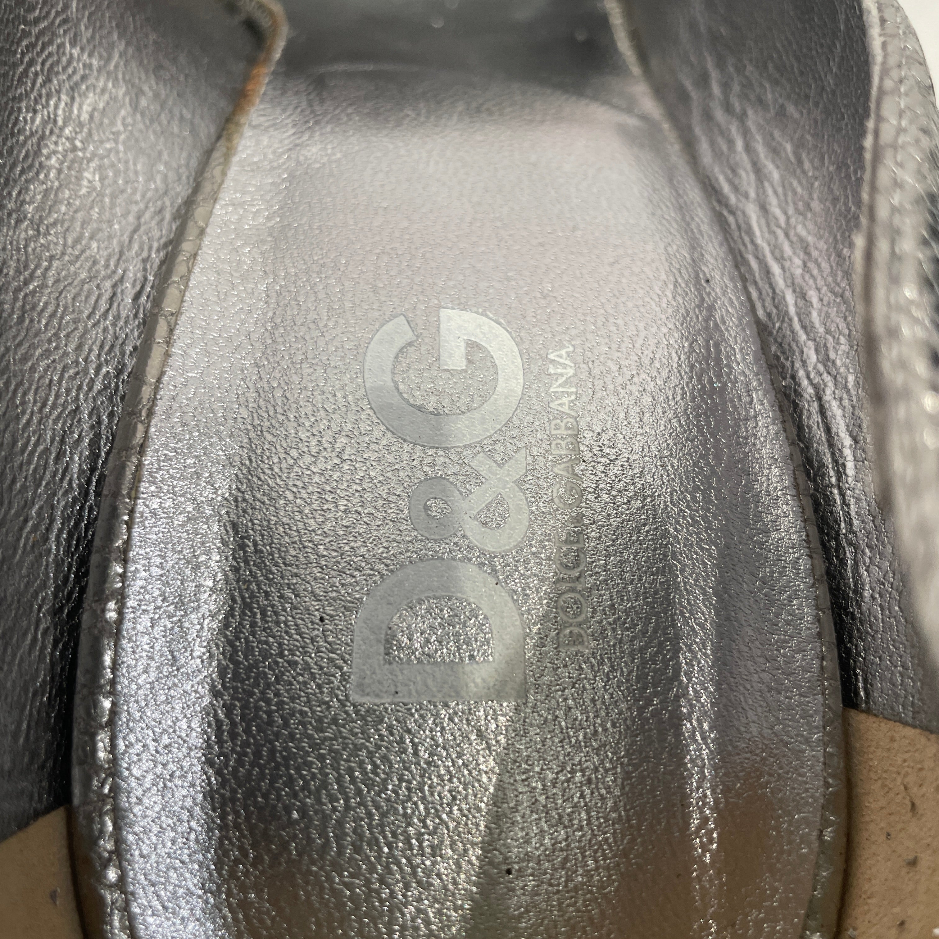 DOLCE&GABBANA/Heels/EU 40/Leather/SLV/SILVER LEEATHER HEELS view 6