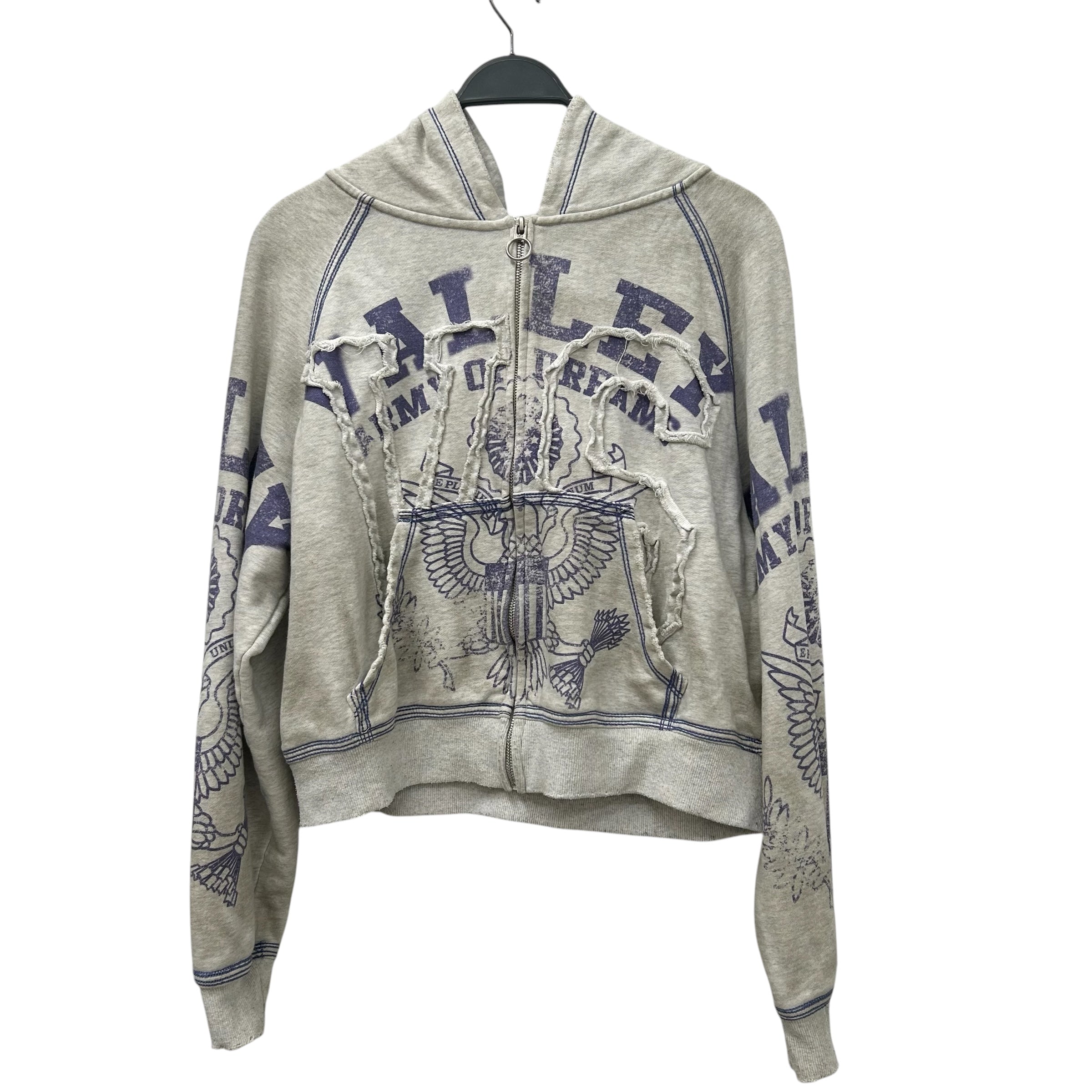 Vale/Zip Up Hoodie/S/Cotton/GRY/army view 1