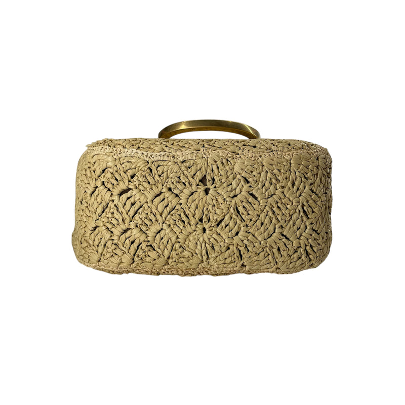 Oscar de laRenta/Cross Body Bag/WHT/RAFFIA NAPPA