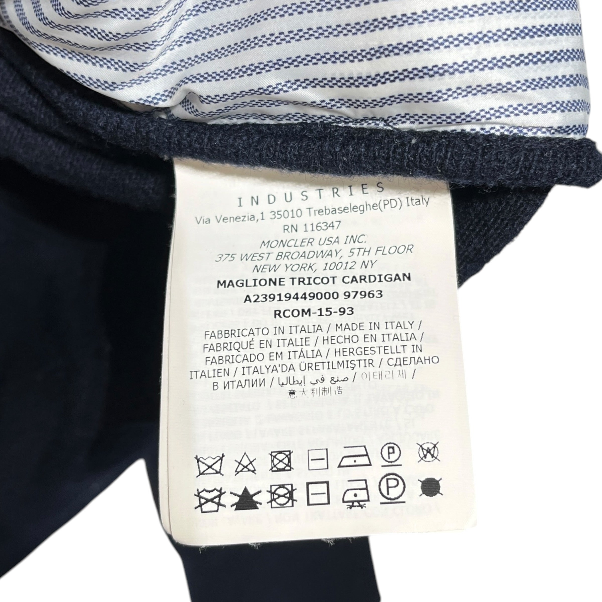 MONCLER/Cardigan/L/Plaid/Wool/NVY/quilted front view 4