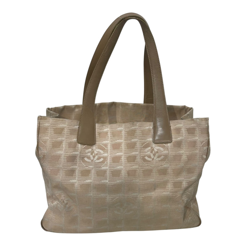 CHANEL/Tote Bag/All Over Print/Cotton/BEG/Travel Ligne Tote