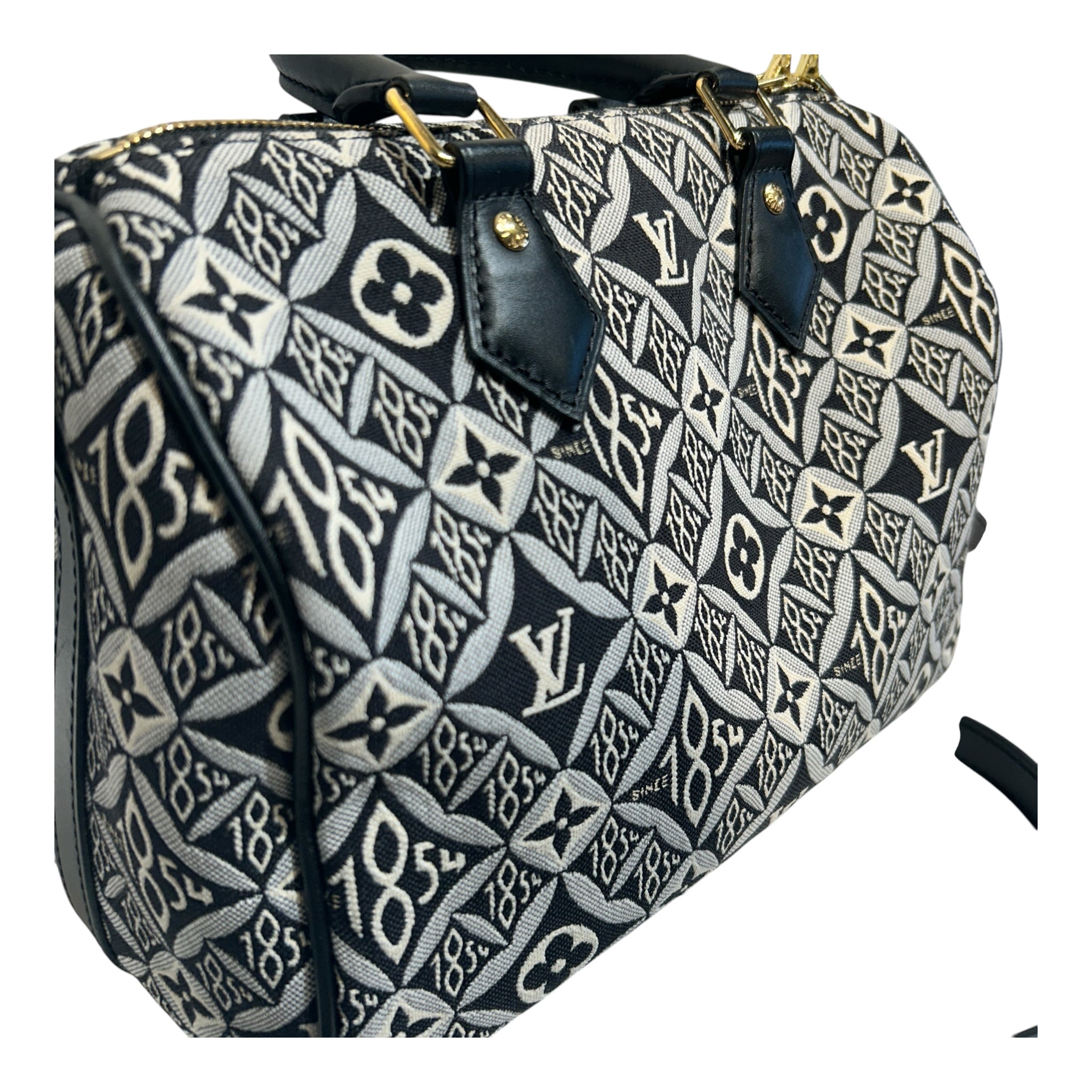 LOUIS VUITTON/Hand Bag/All Over Print/Cotton/BLK/since 1854 2021 print view 3