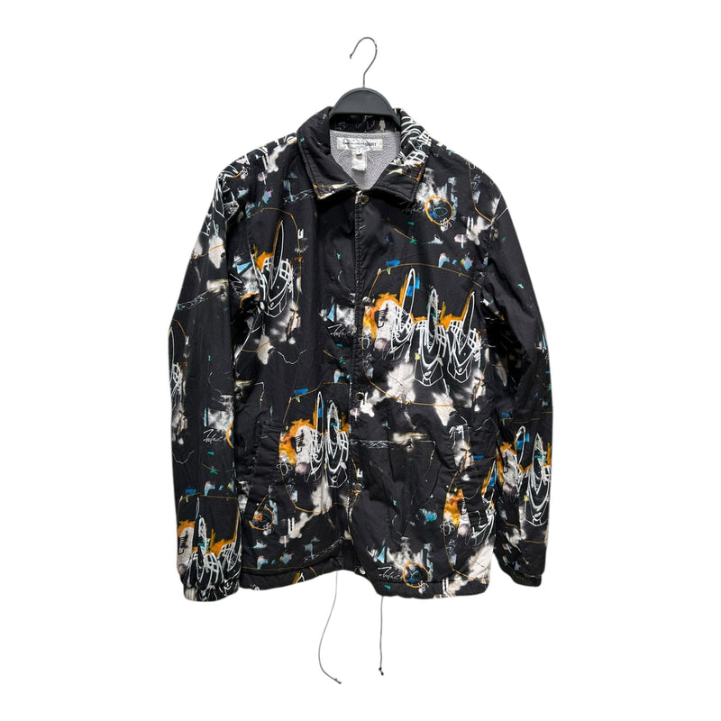 COMME des GARCONS SHIRT/FUTURA/Jacket/L/XL/Cotton/BLK/All Over Print/CDG X FUTURA COACH GRAFFITI