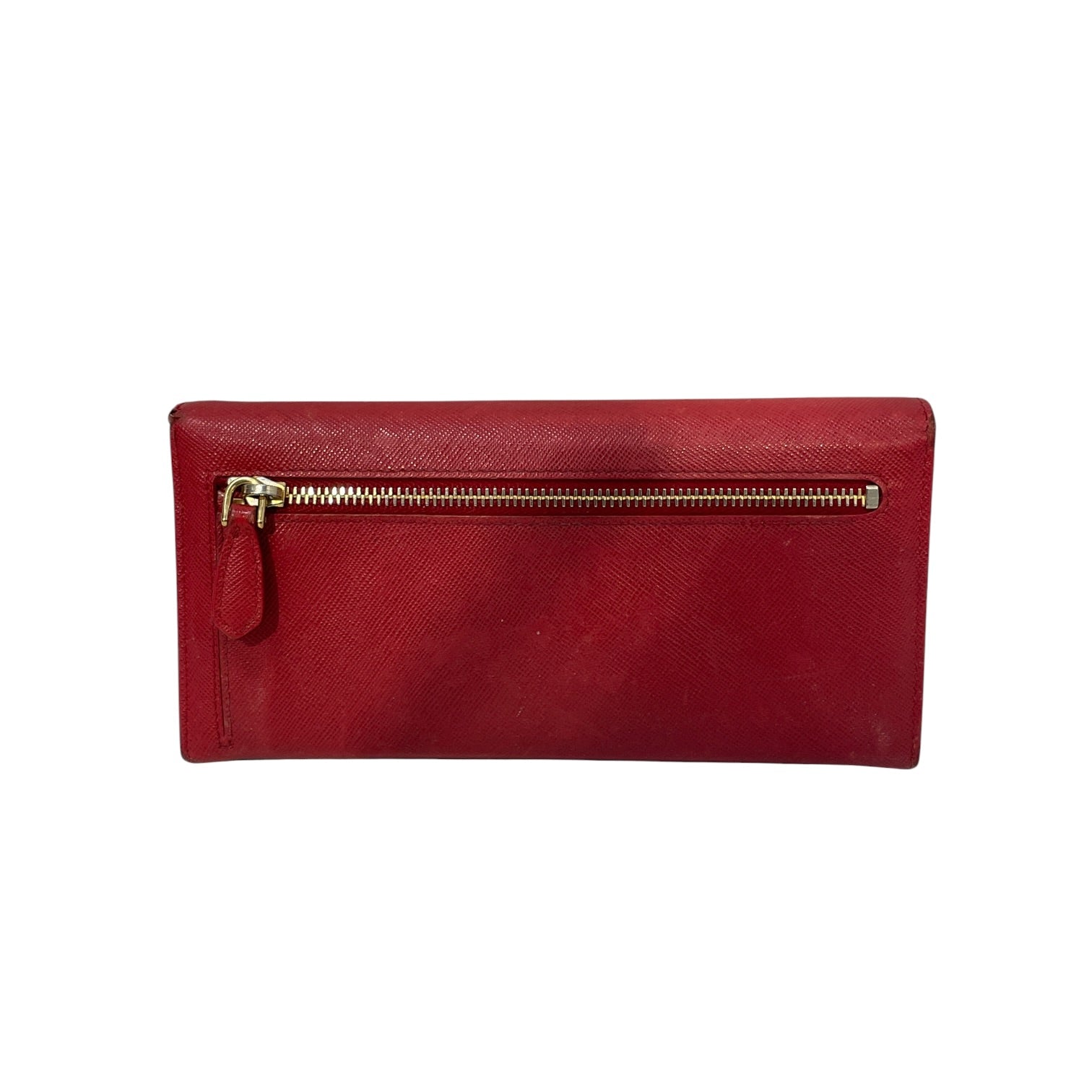 PRADA/Long Wallet/Leather/RED/L's/Saffiano Sleek Metal Accent view 2