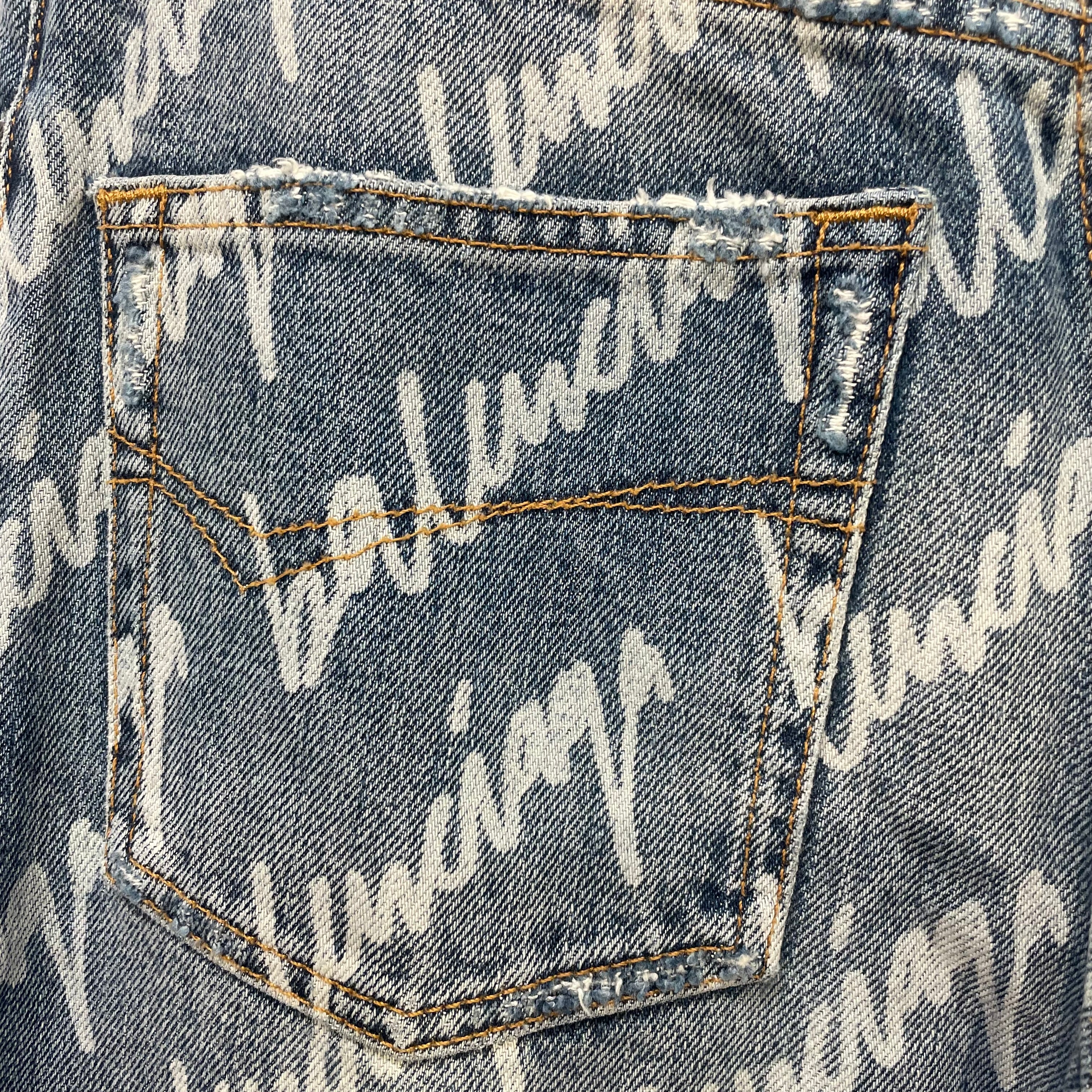 BALENCIAGA/Pants/27/Cotton/BLU/Graphic/All Over Logo view 6