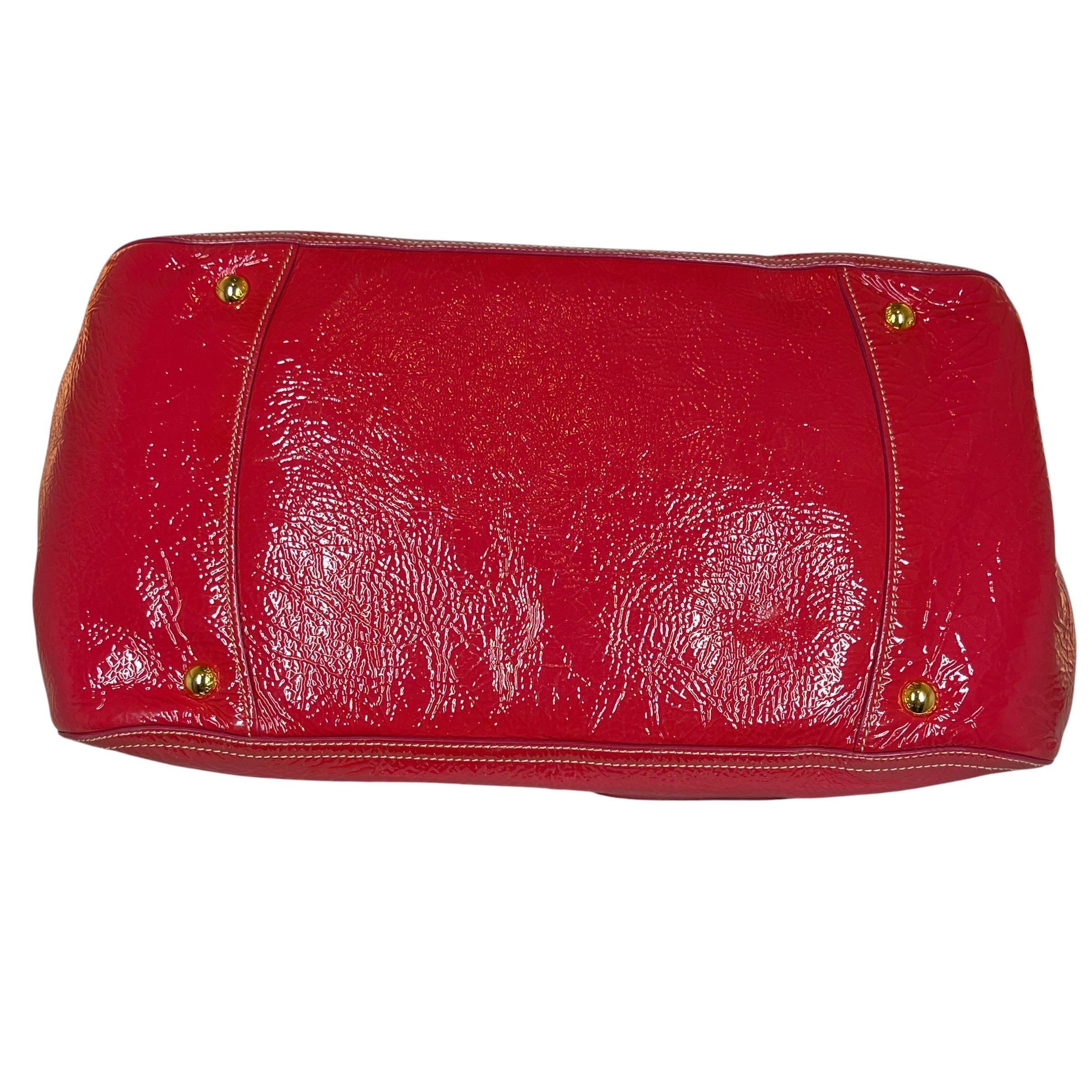 PRADA/Hand Bag/Leather/RED/PATENT LEATHER view 3