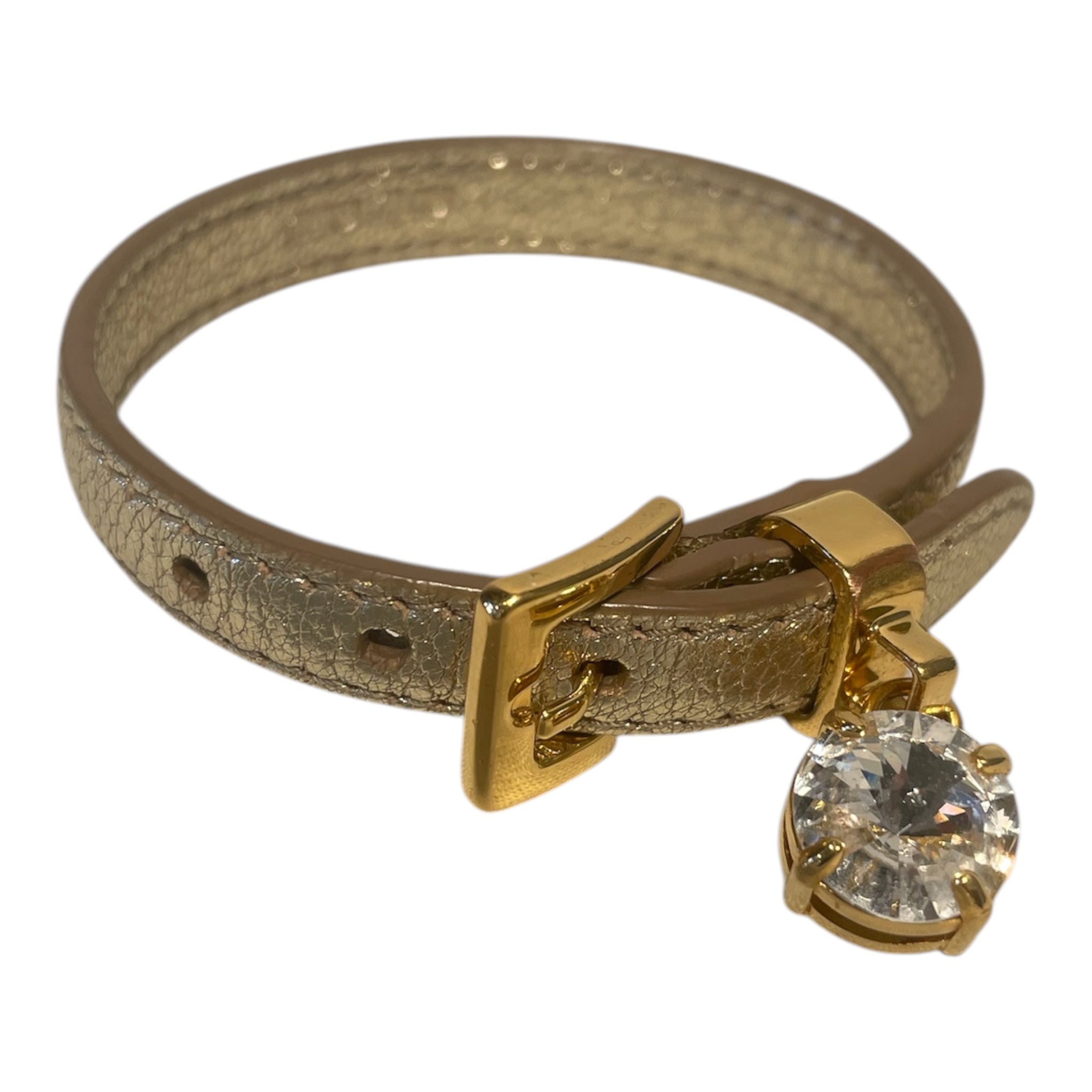 MIU MIU/Bracelet/Leather/GLD/CRYSTAL LEATHER BRACELET view 1