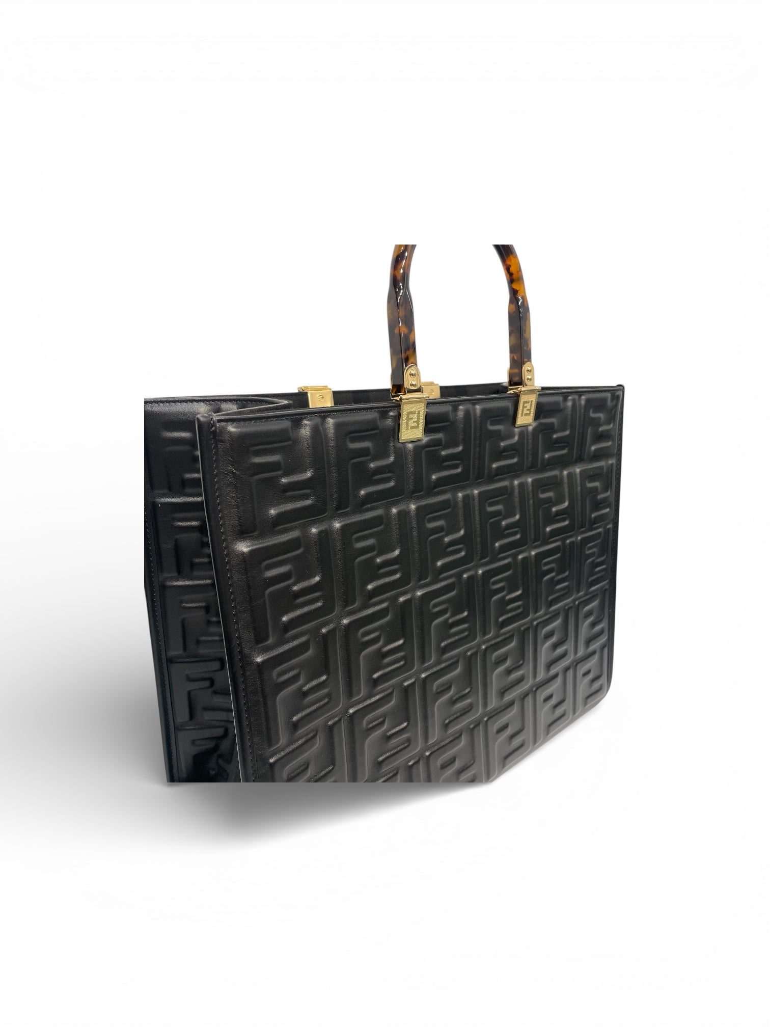FENDI/Tote Bag/Monogram/Leather/BLK/Sunshine Medium Shopper view 5