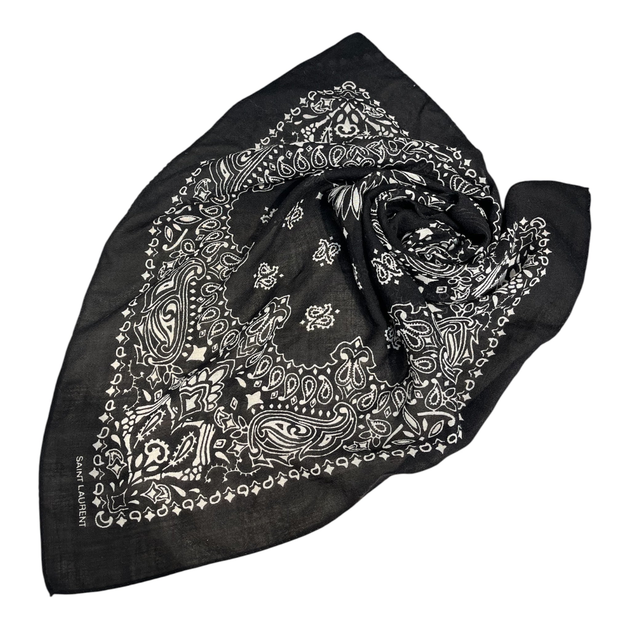 SAINT LAURENT/Scarf/Paisley/Cotton/BLK/L's/BANDANA view 1