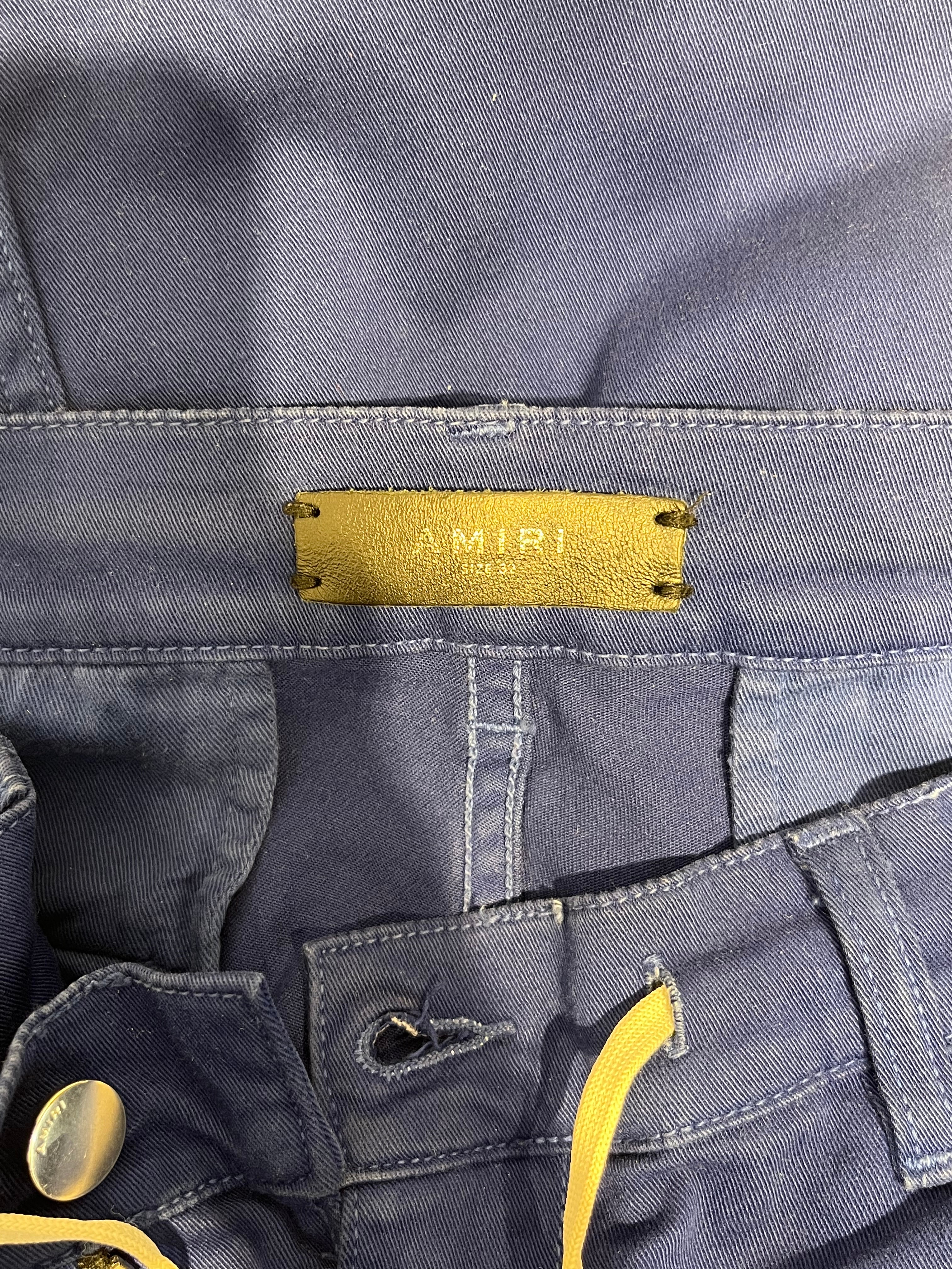 AMIRI/Skinny Pants/32/Cotton/BLU/CARGO WHT  PAINT STRIPE view 3