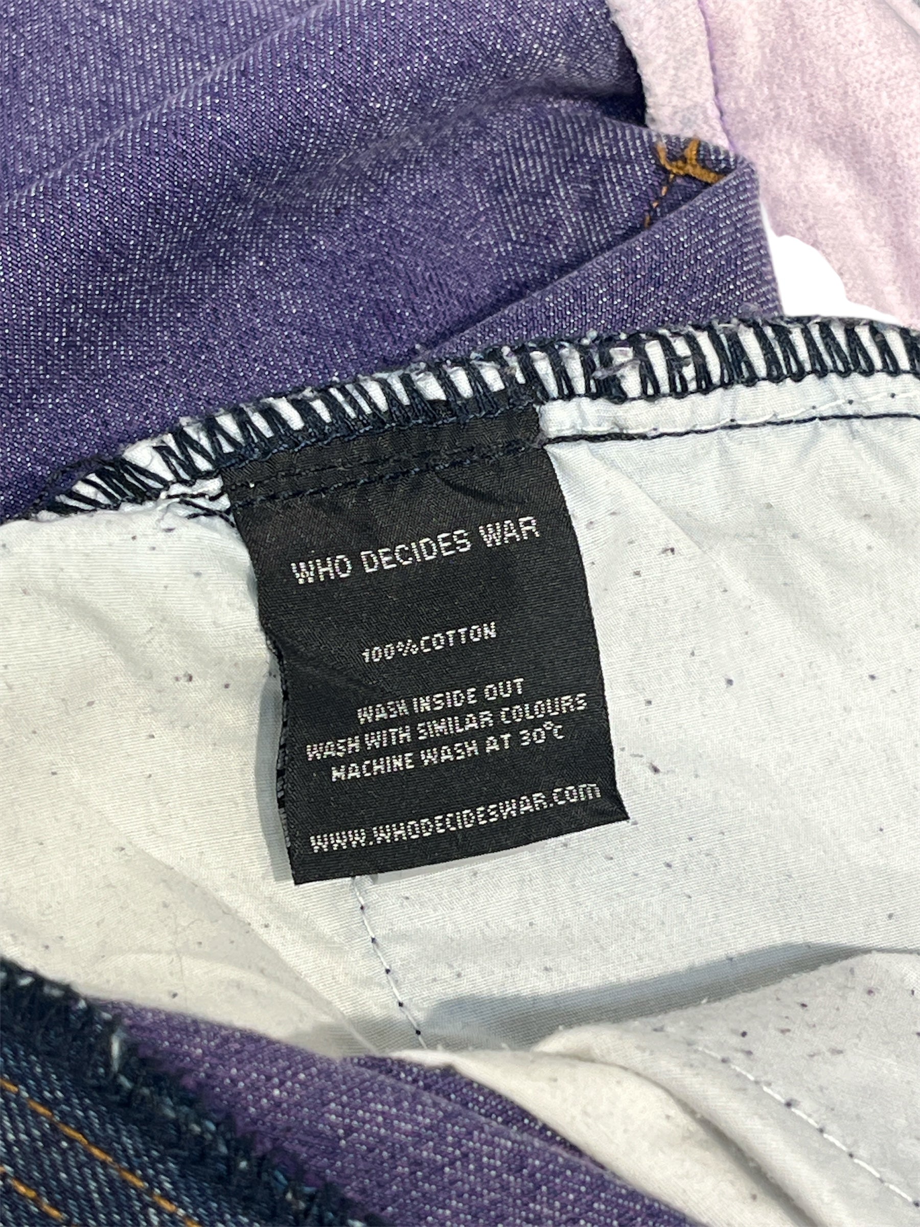 WHO DECIDES WAR/Pants/36/Cotton/PPL/DISTRESSED WINDOW PANE JEANS view 4