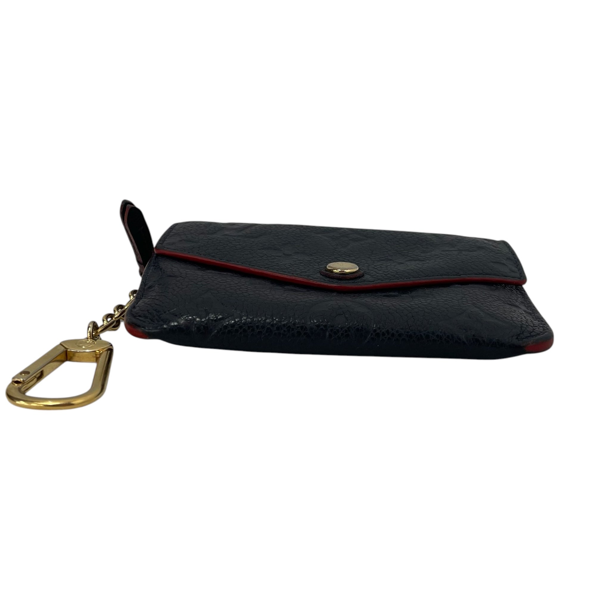 LOUIS VUITTON/Wallet/Hombre Check/Leather/NVY/L's/Gold hardware view 4