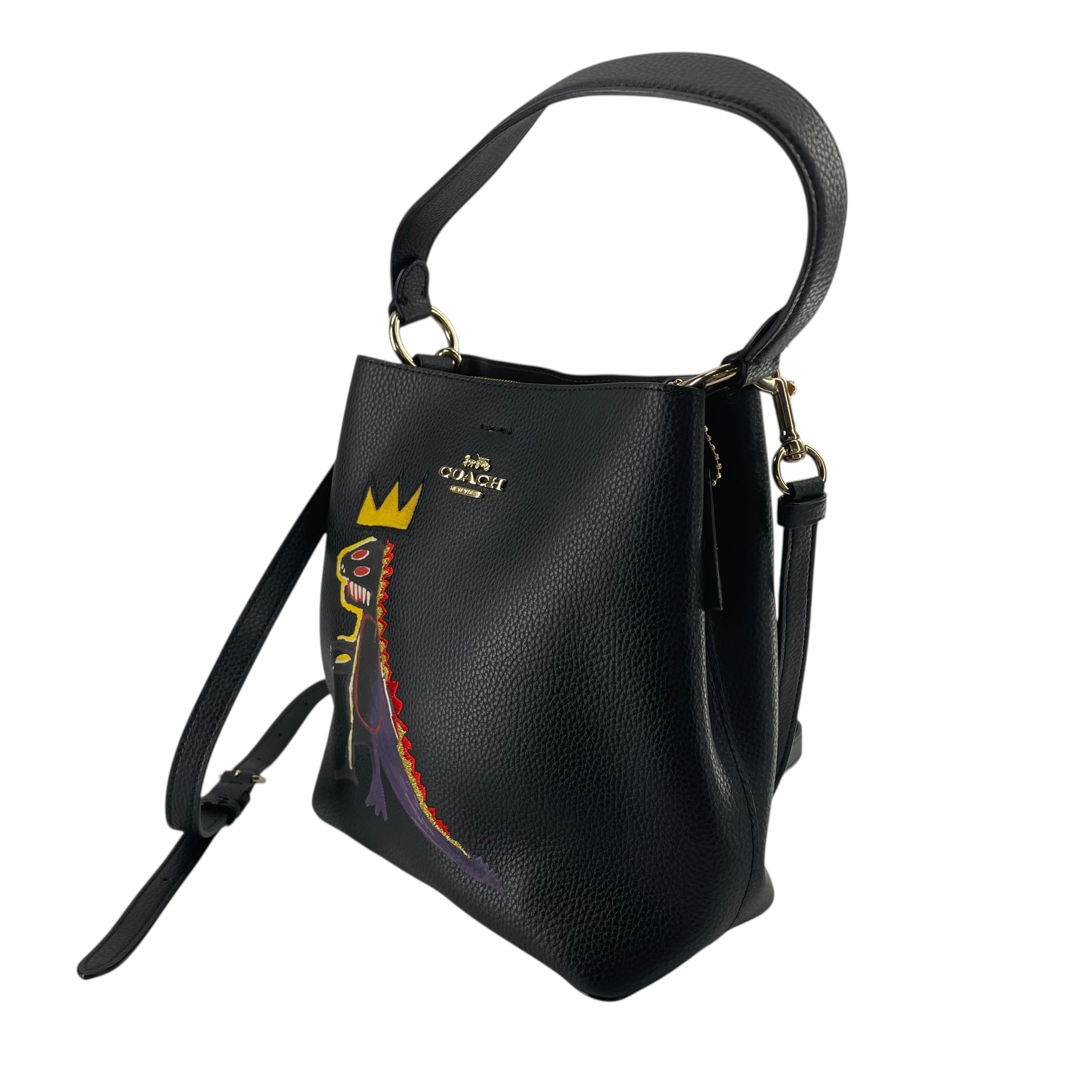 COACH/Hand Bag/Leather/BLK/JEAN MICHEL BASQUIAT T REX view 3