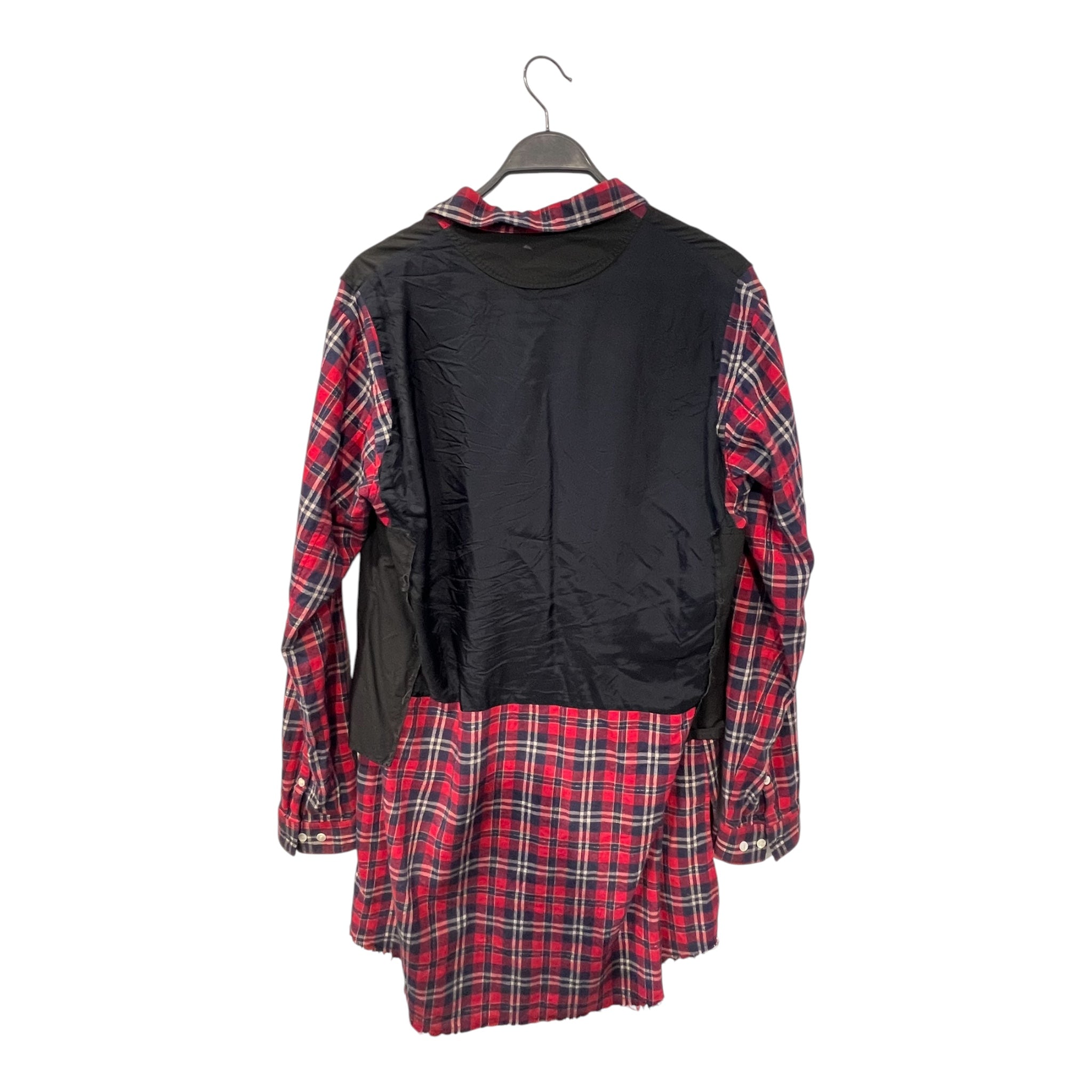 John UNDERCOVER/LS Shirt/4/Cotton/RED/Band Collar/Plaid/JUV4405 button up w/ vest view 2