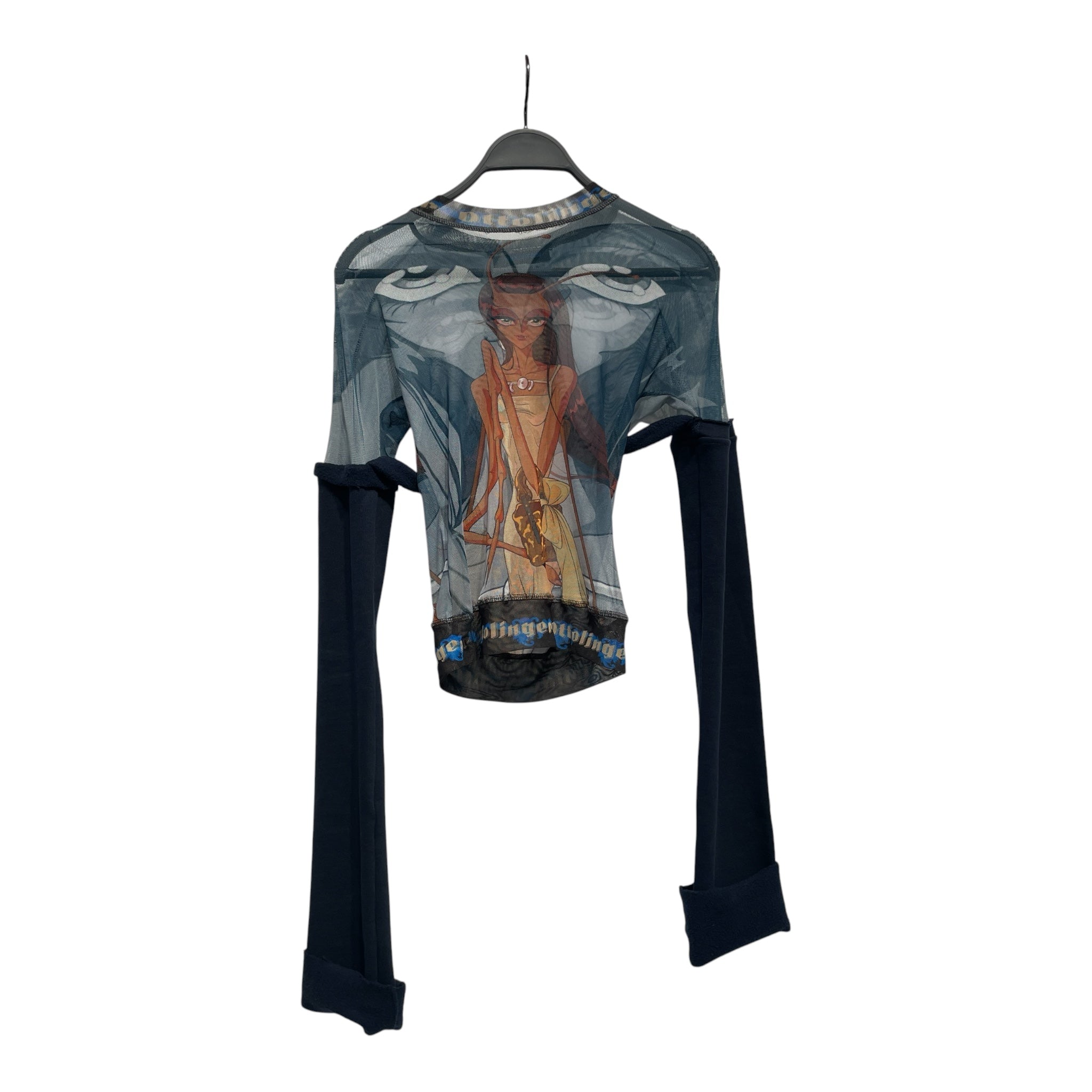 OTTOLINGER/LS Cut & Sew/S/Graphic/BLU/mesh panel ls view 1