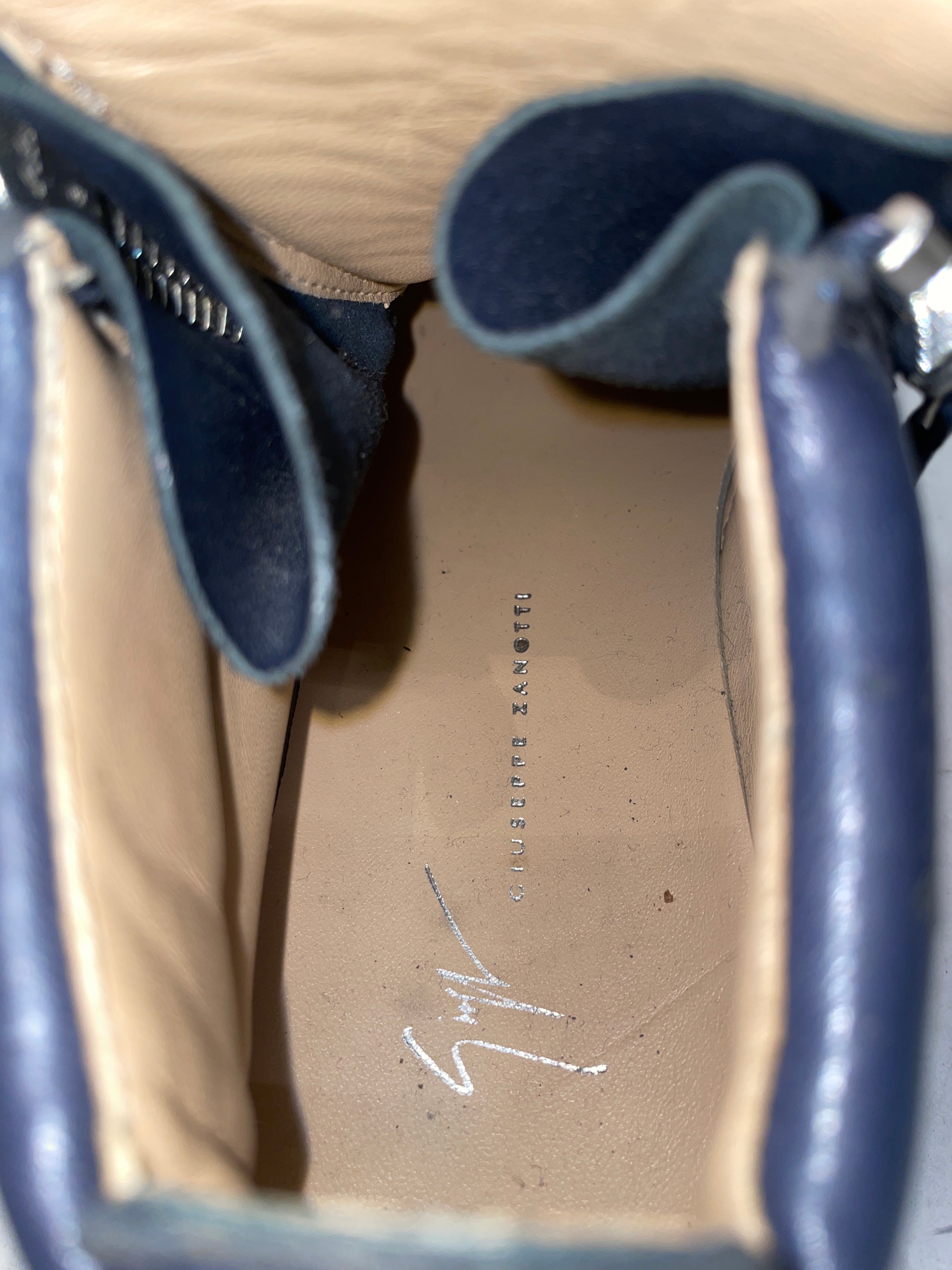 Giuseppe Zanotti/Hi-Sneakers/EU 40/Leather/NVY/DOUNLE ZIP CLOSURE view 4