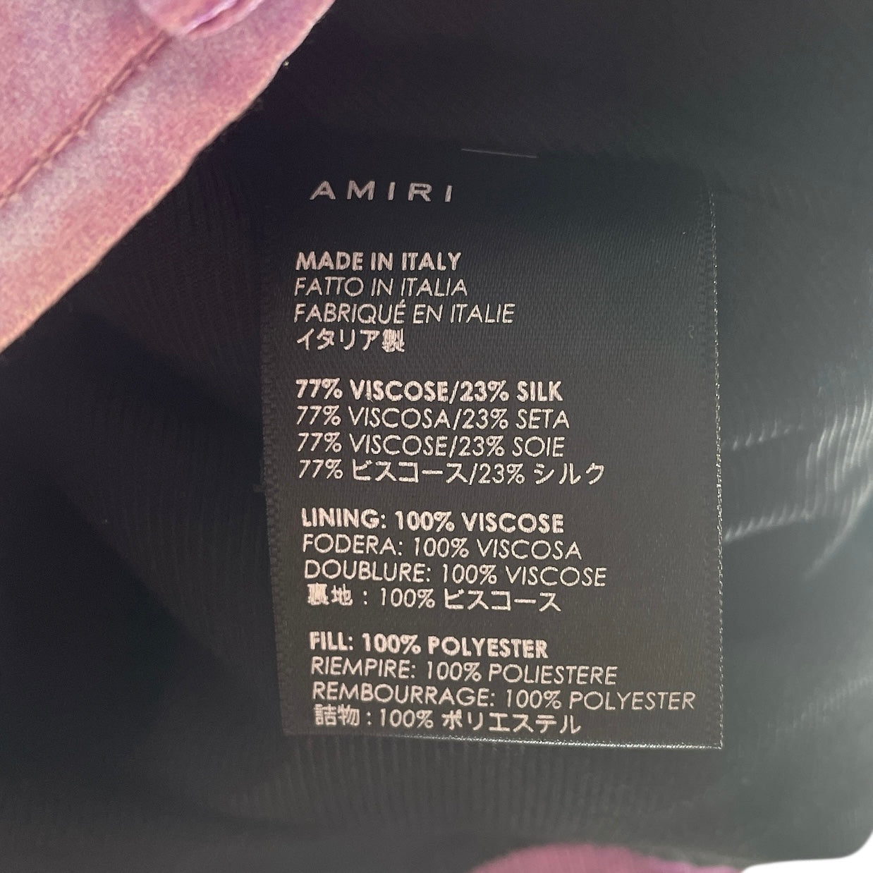 AMIRI/Flight Jkt/46/Rayon/MLT/SNAP BUTTON OMBRE TIE DYE view 4